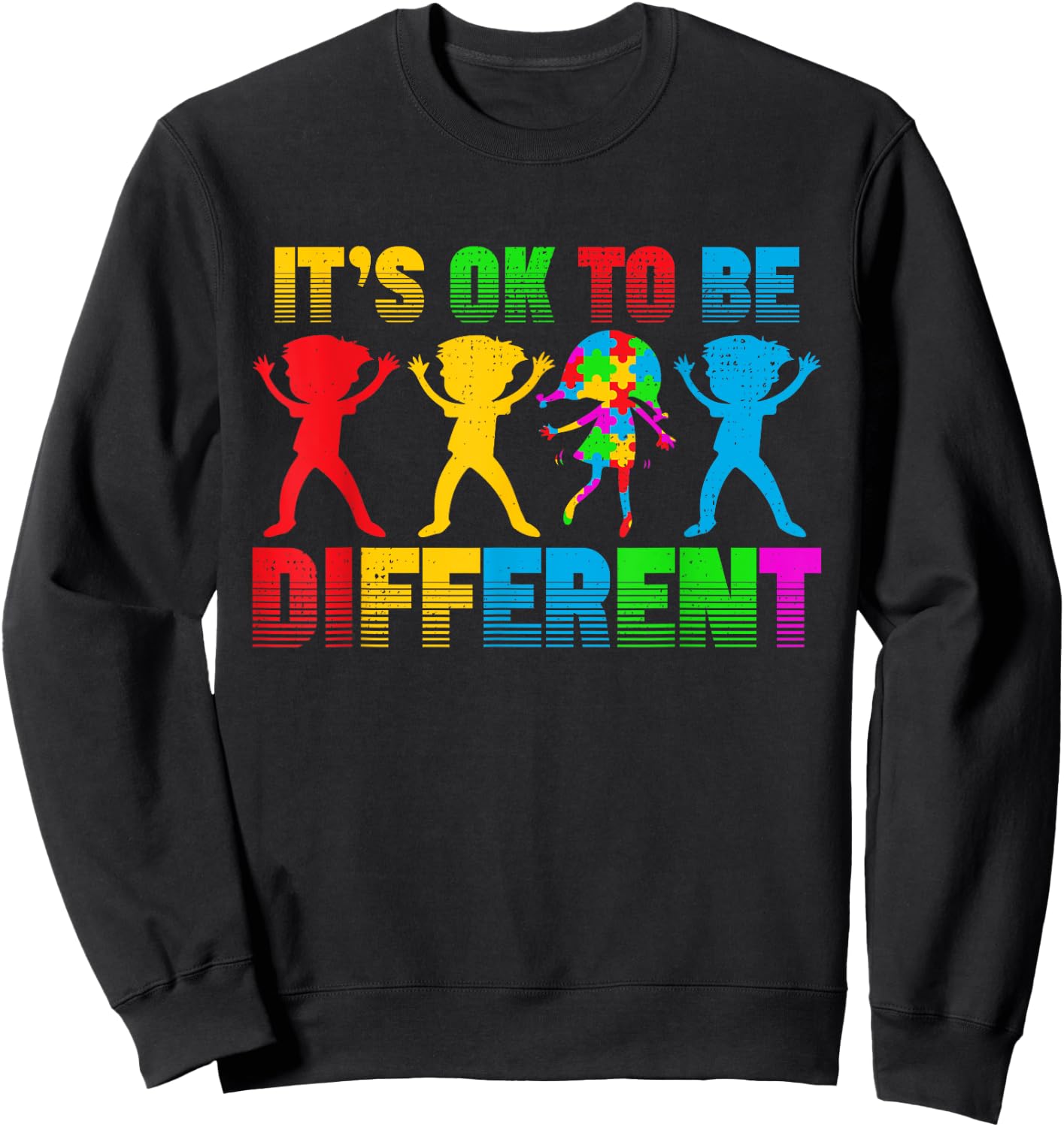 Ok To Be Different Acceptance Autistic Kids Autism Awareness Sweatshirt - Sweatshirt | Black