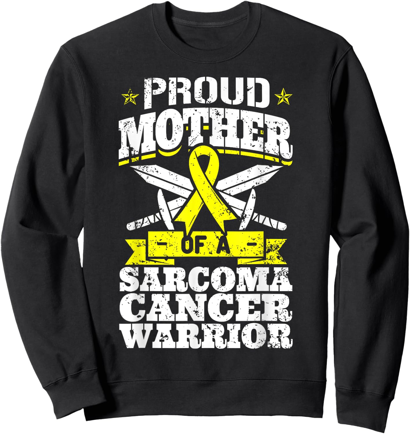 Proud Mother Of A Sarcoma Cancer Warrior Awareness Mom Sweatshirt - Sweatshirt | Black