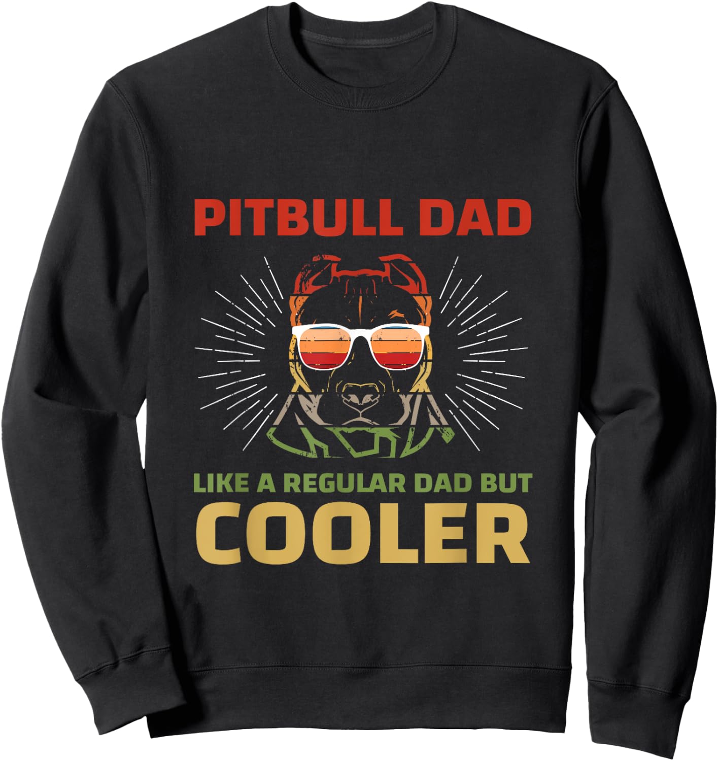 Pitbull Dad Like A Regular Dad But Cooler Sweatshirt - Sweatshirt | Black