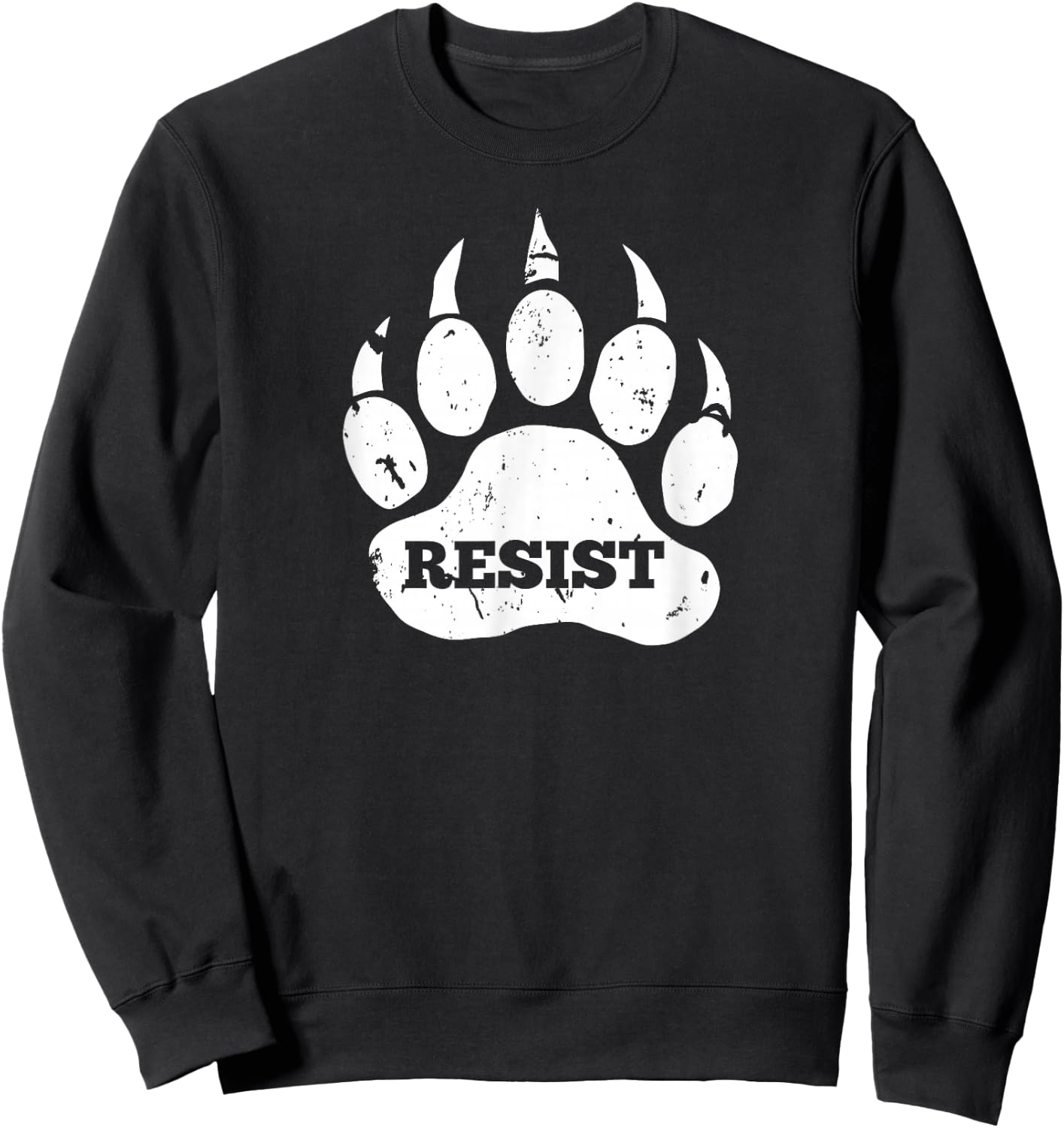 Resist Distressed Bear Paw Protect National Parks Sweatshirt - Sweatshirt | Black