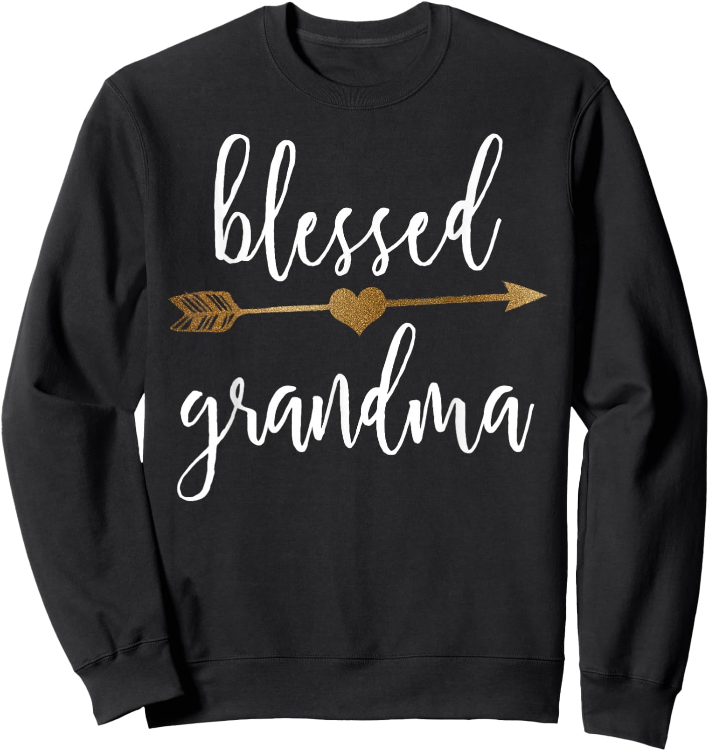 Cute Gold Arrow Blessed Grandma Shirt Sweatshirt - Sweatshirt | Black