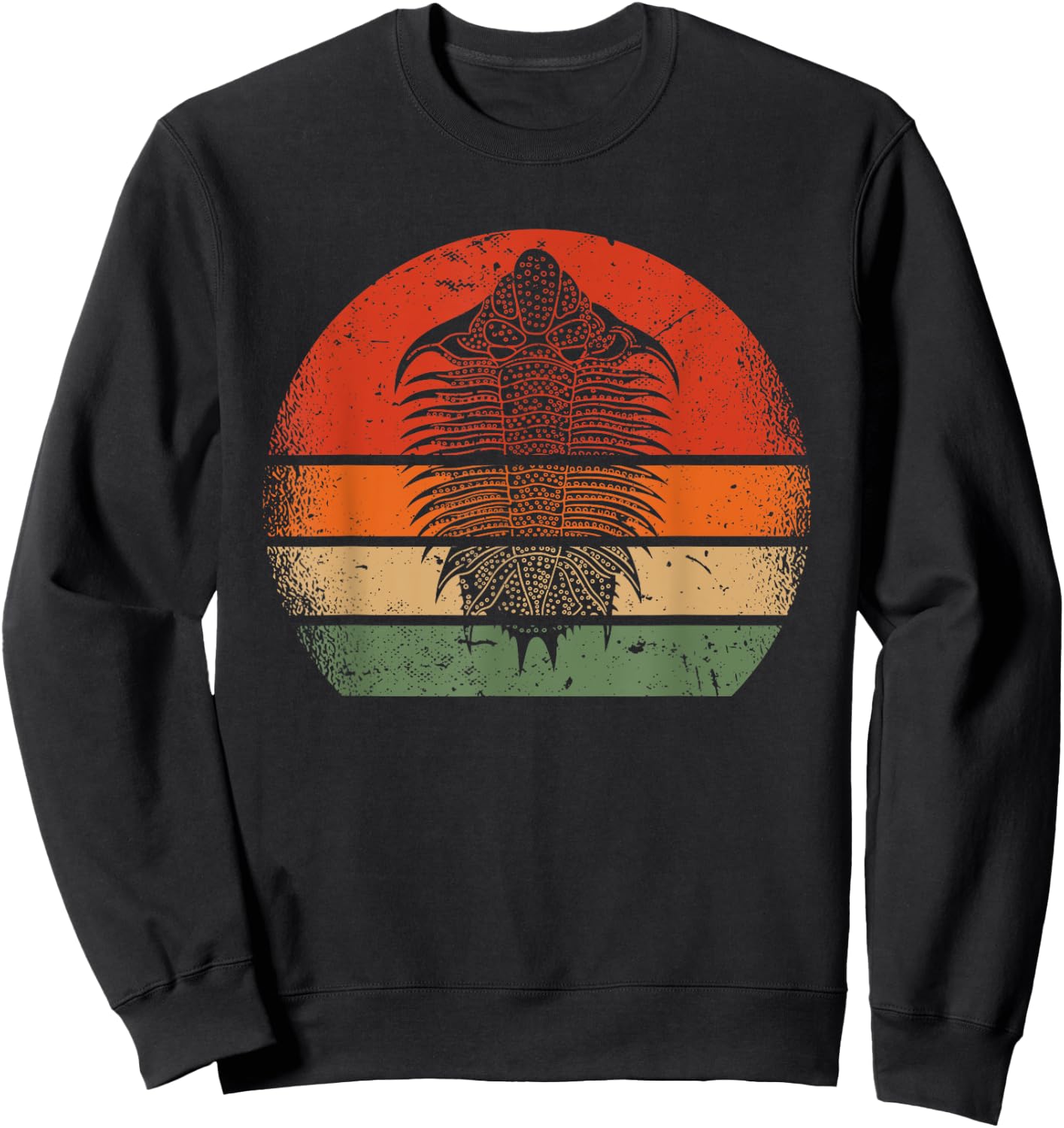 Retro Vintage Trilobite Funny Paleontologist Fossil Hunter Sweatshirt - Sweatshirt | Black