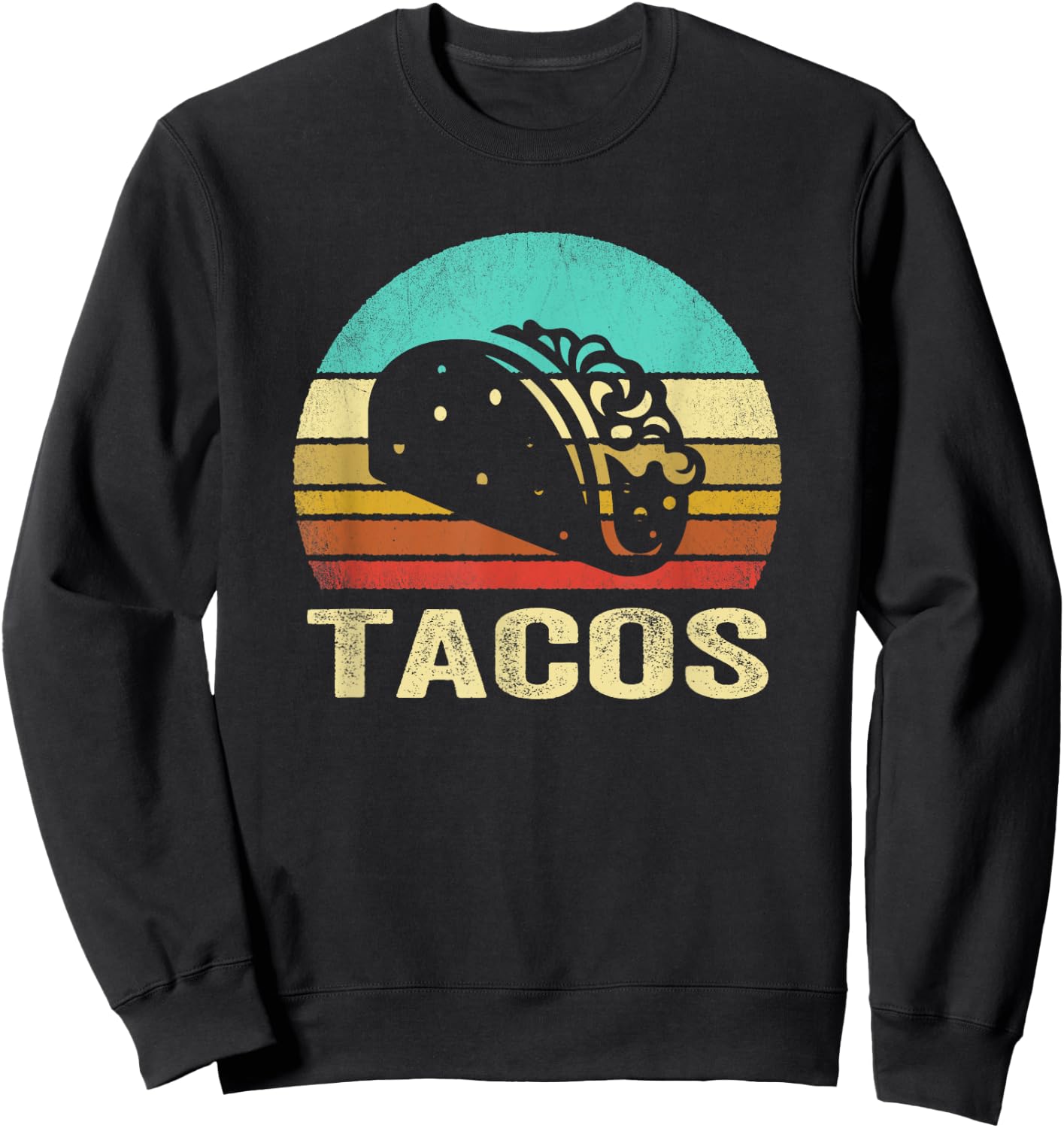Vintage Tacos Shirt Sunset Sweatshirt - Sweatshirt | Black