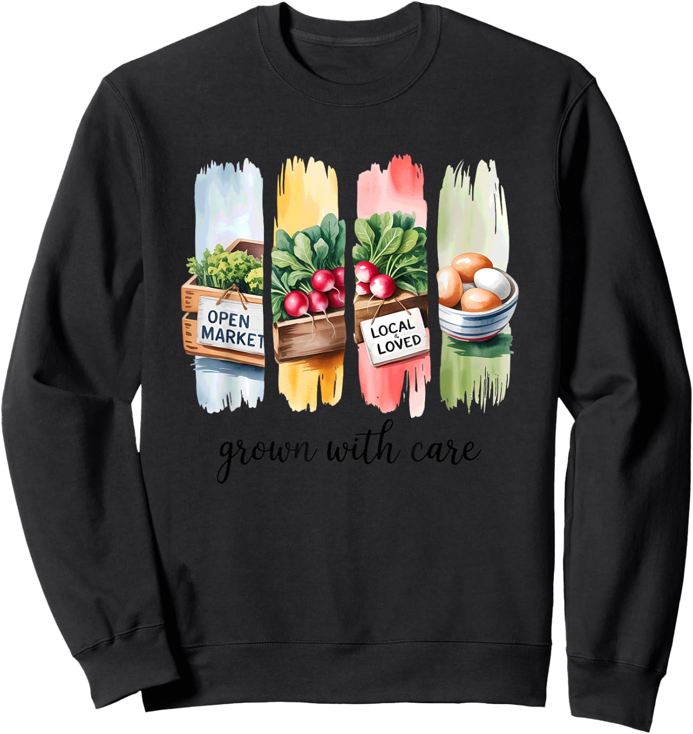 Open Market Local Loved Fresh Produce Sweatshirt - Sweatshirt | Black