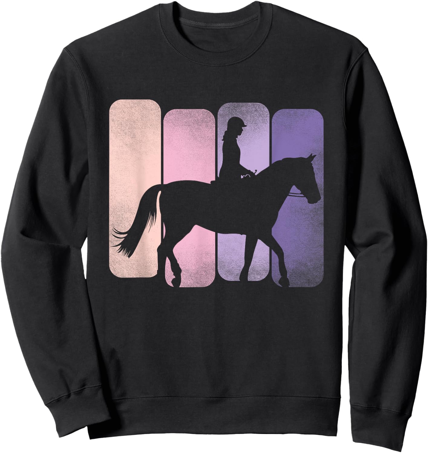 Horse Riding Horsewoman Equestrian Girl Horses Sweatshirt - Sweatshirt | Black
