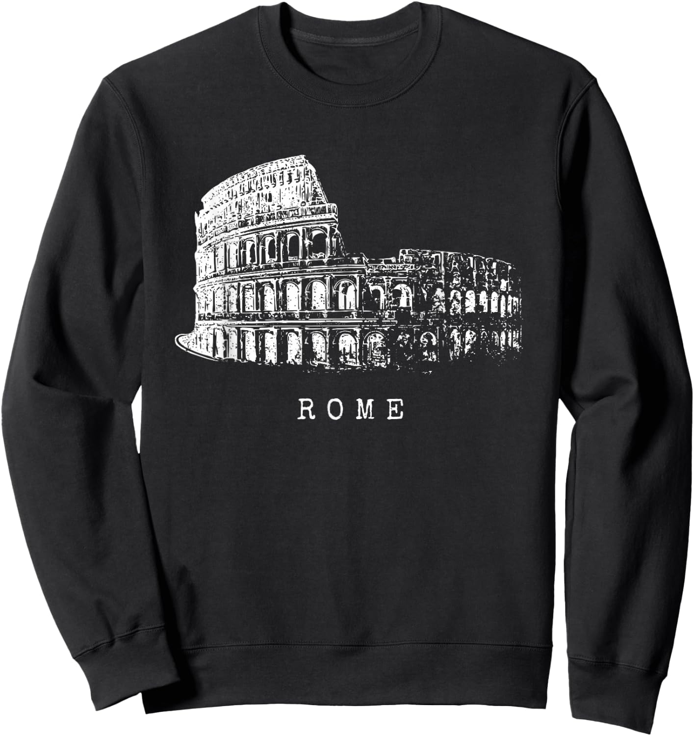 Rome Colosseum Vintage Skyline Italy Fan I Love Roma Sweatshirt - Sweatshirt | Black