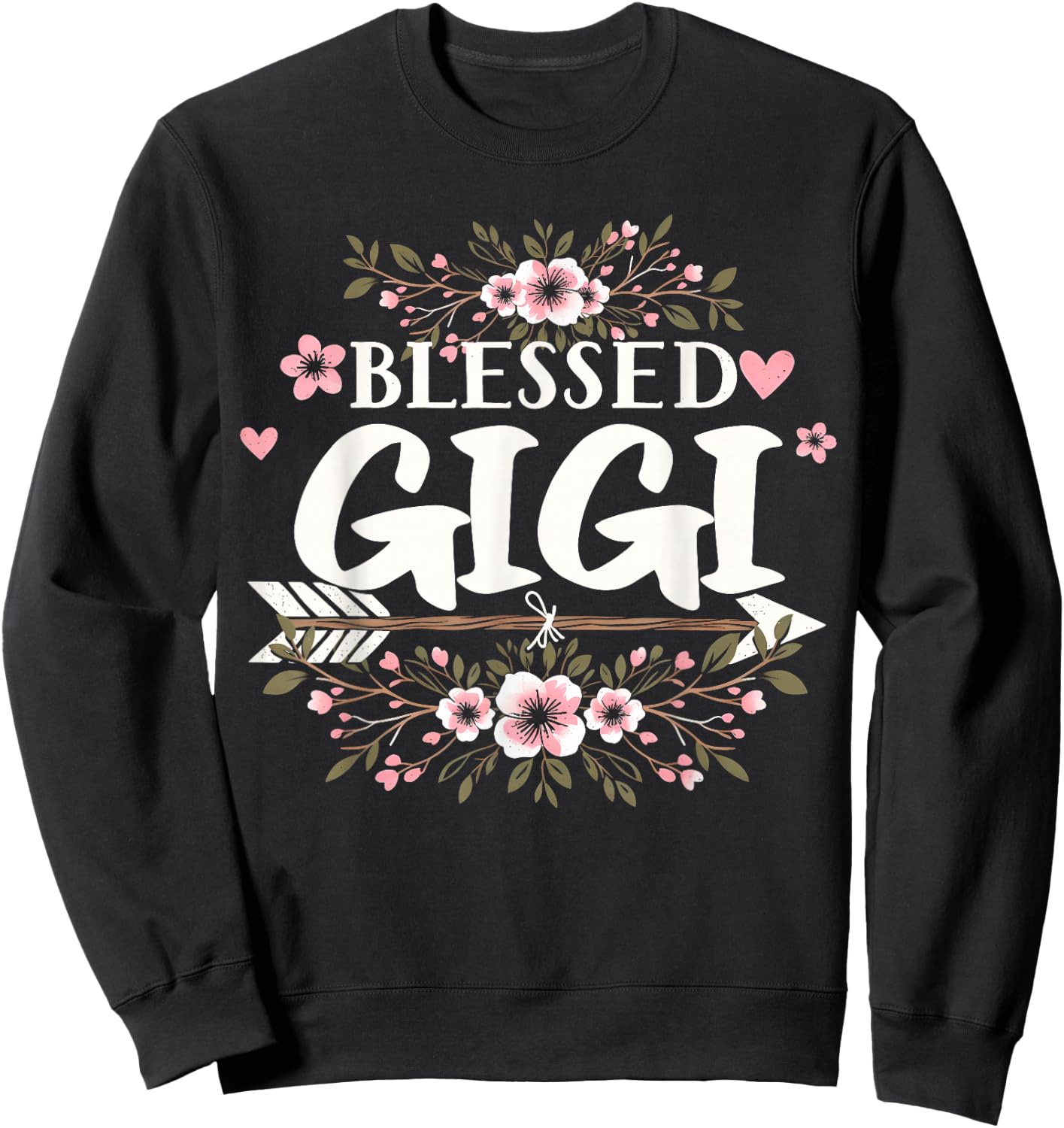 Blessed Gigi Grandma Life Flower Mothers Day 2026 Women Sweatshirt - Sweatshirt | Black
