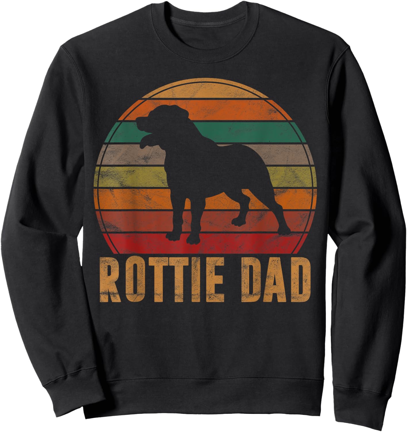 Retro Rottweiler Dad Gift Rott Dog Owner Pet Rottie Father Women Girls Kids Sweatshirt - Sweatshirt | Black
