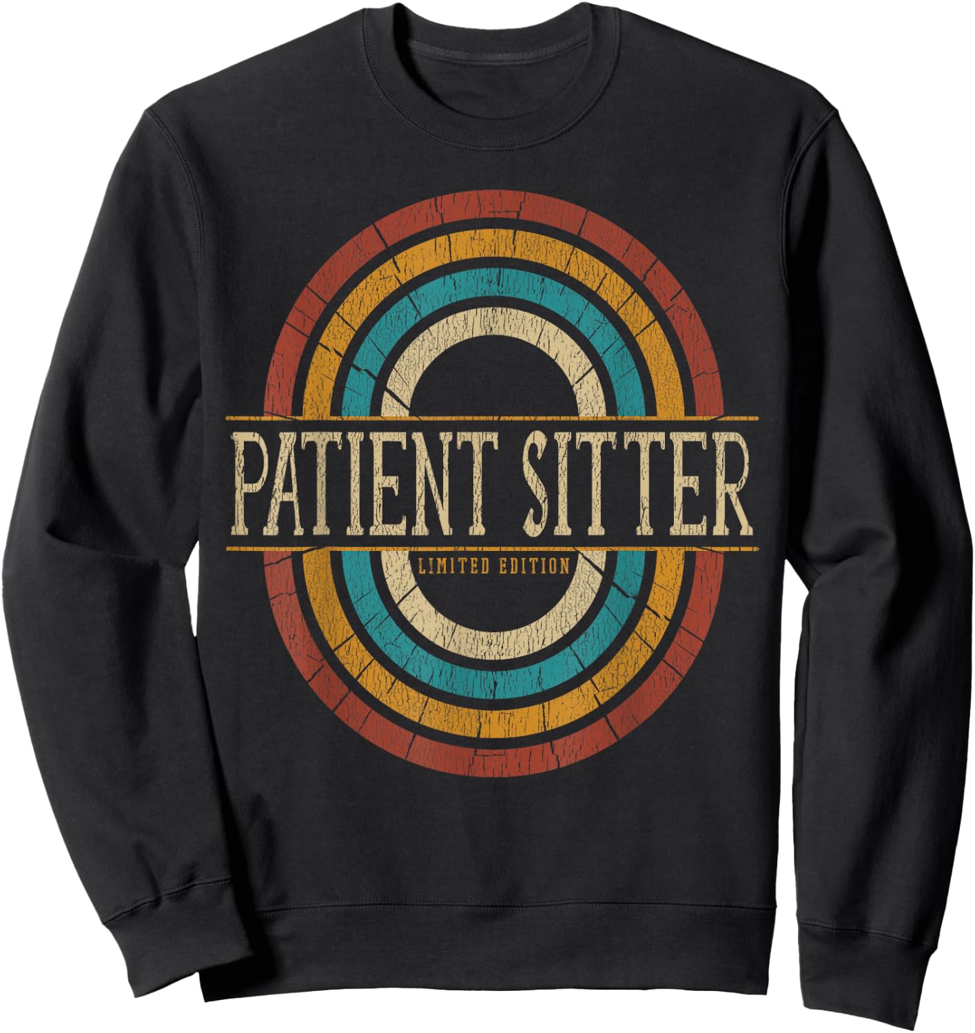 Patient Sitter Vintage Retro Sweatshirt - Sweatshirt | Black