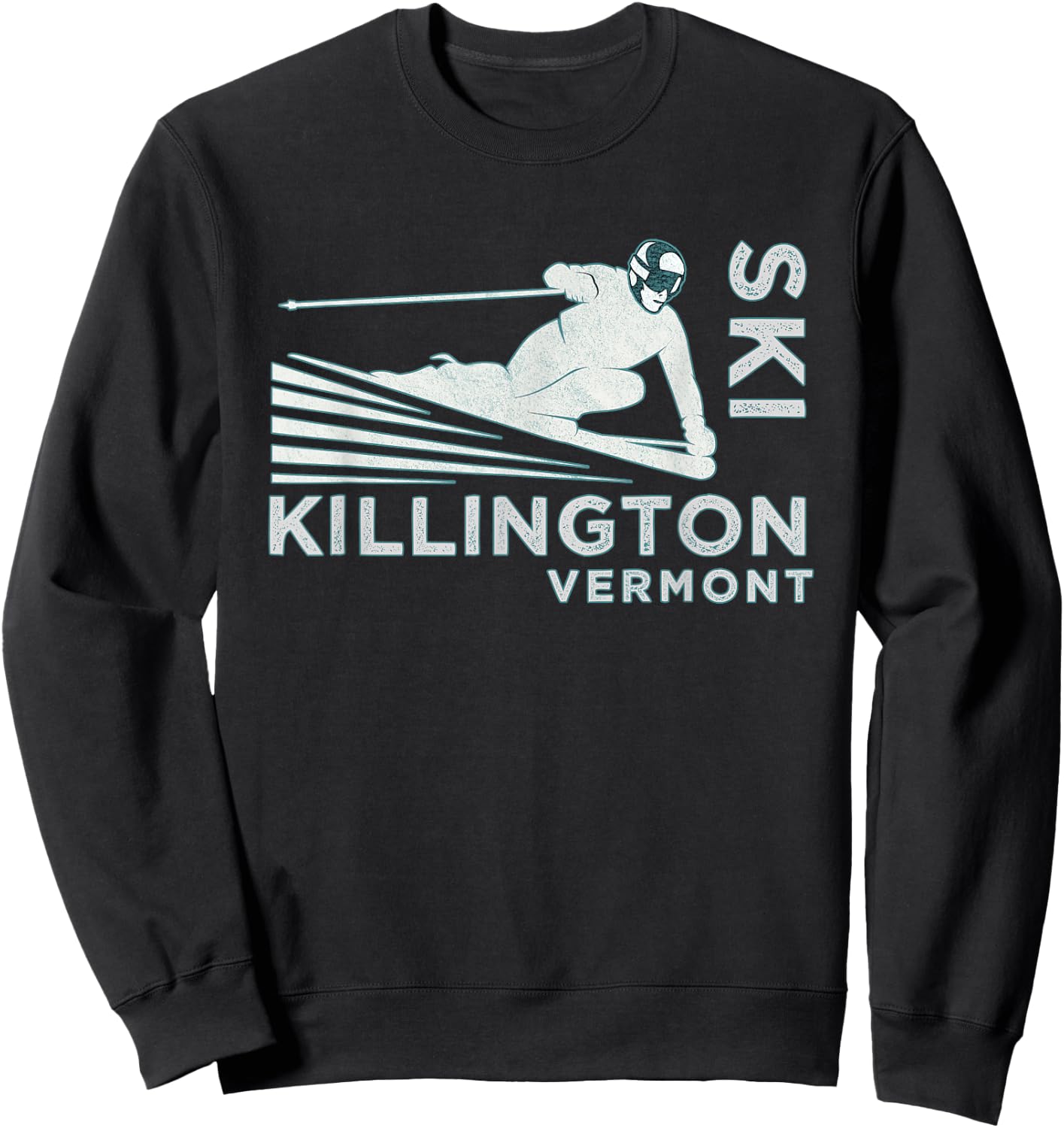 Ski Killington, Vermont - Vintage Snow Ski Shirt Sweatshirt - Sweatshirt | Black