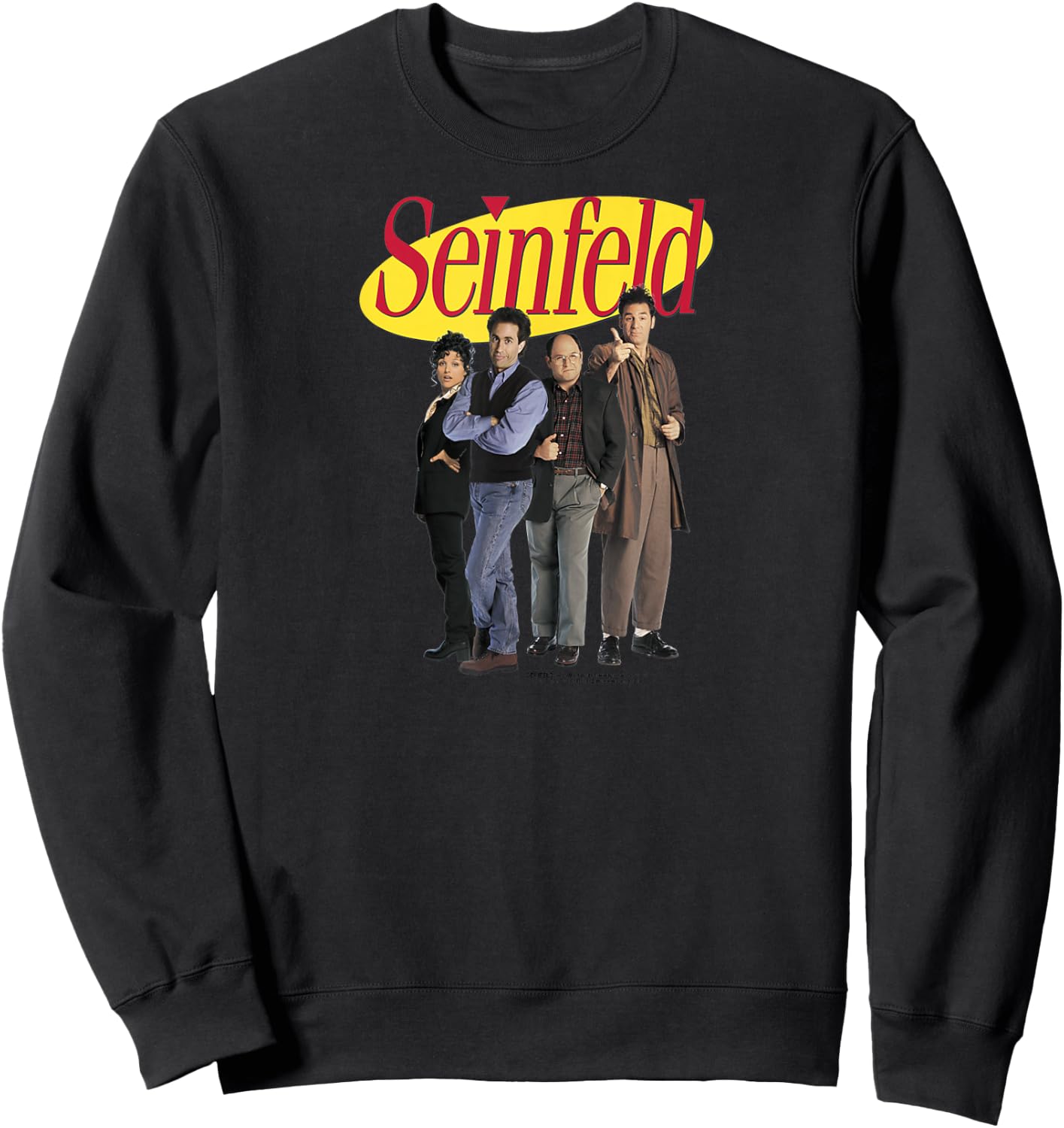 Seinfeld Cast Photo and Logo Funny 90's TV Show Sweatshirt - Sweatshirt | Black