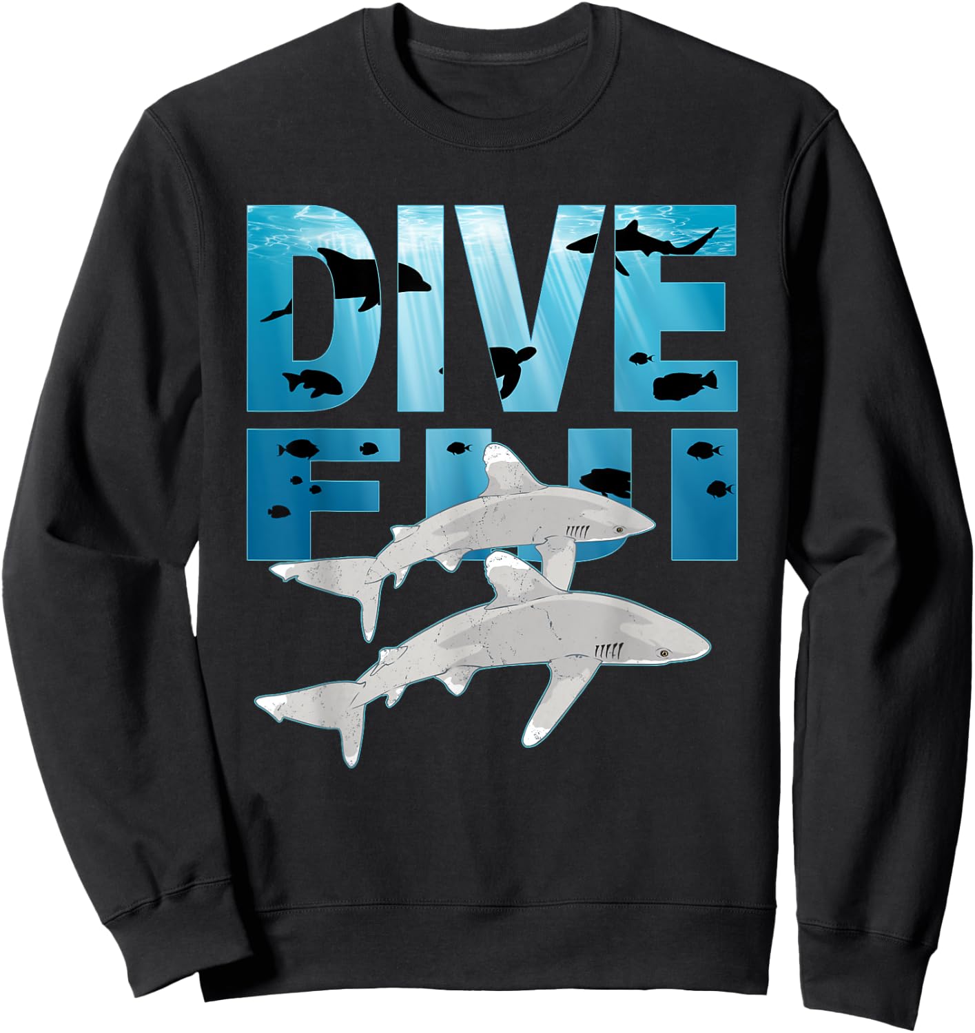 Oceanic Whitetip Shark and Dive Fiji Nigano Sweatshirt - Sweatshirt | Black