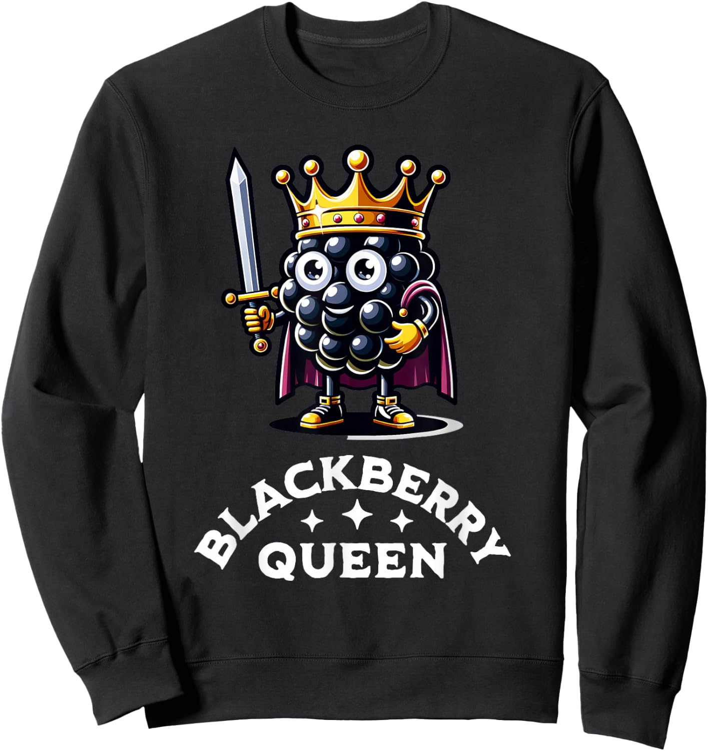 Blackberry Queen Funny Fruit Blackberry Bush Black Berry Sweatshirt - Sweatshirt | Black