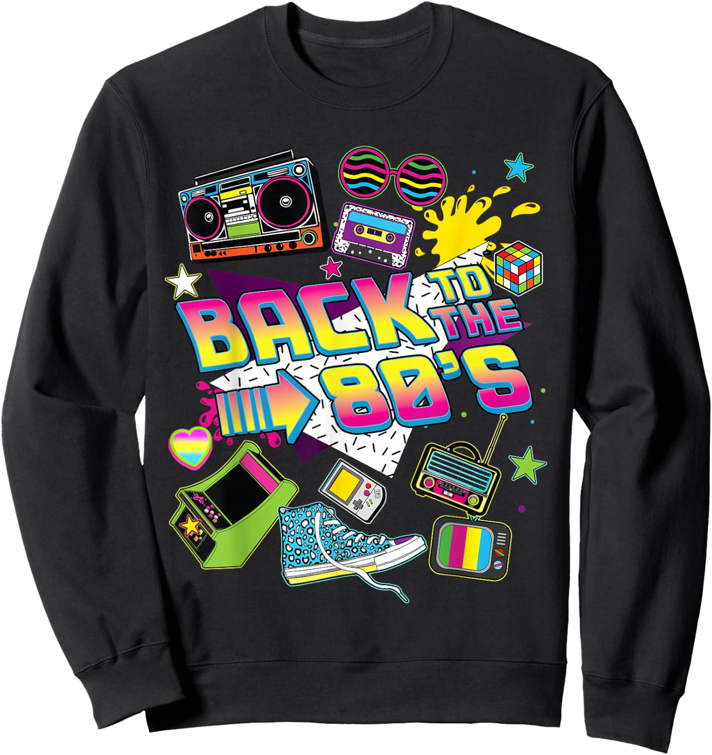 Back To The 80s Costumes Women I Love 80s Birthday Party Men Sweatshirt - Sweatshirt | Black
