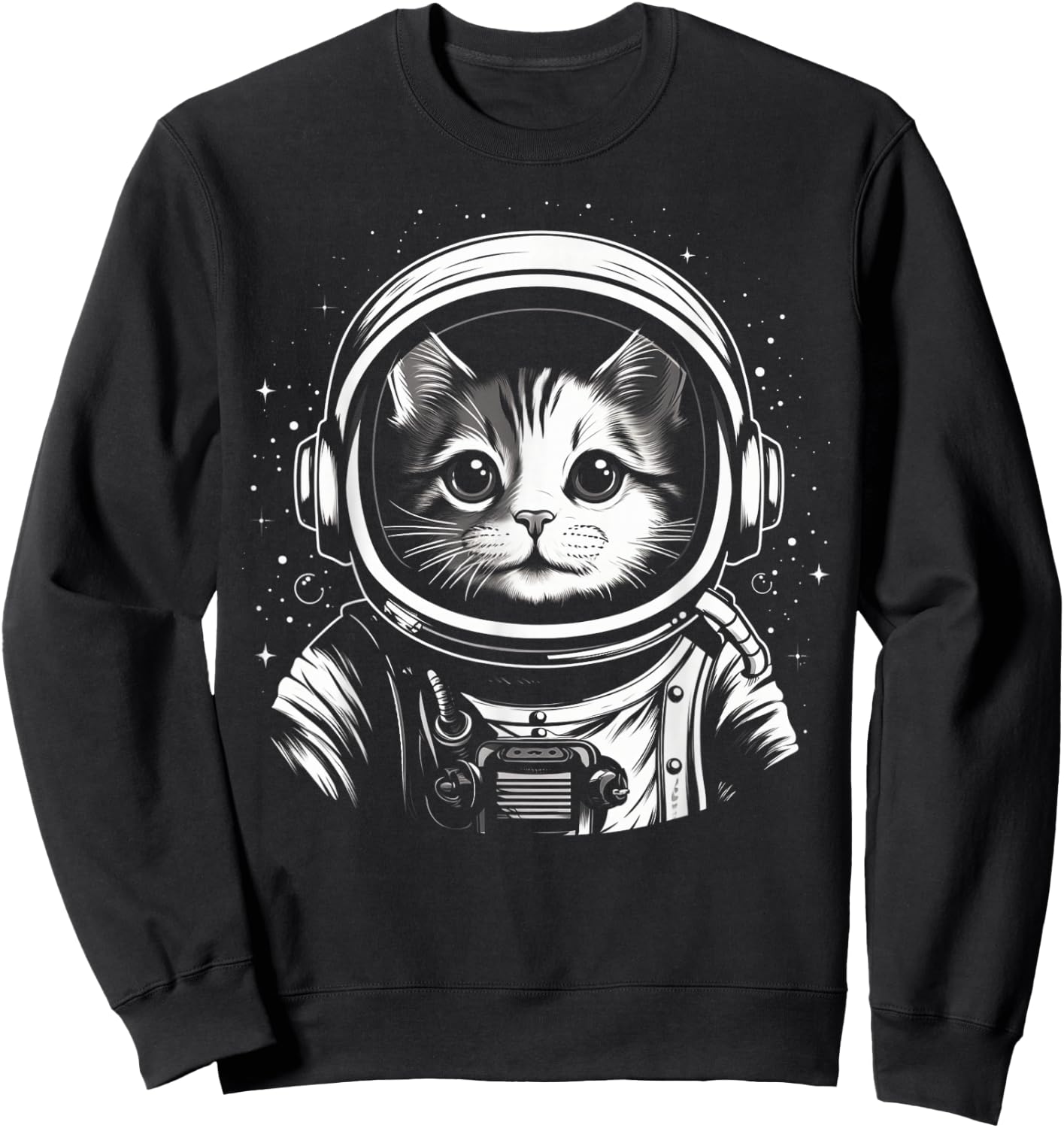 Astronaut Cat Shirt Kids Space Cat Astronaut Cat Mom Cat Dad Sweatshirt - Sweatshirt | Black