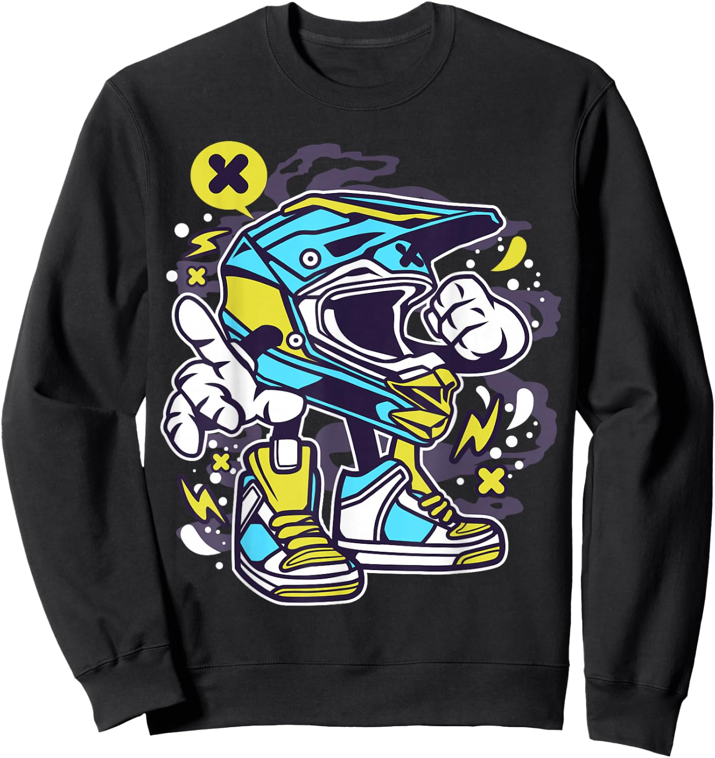 Supermoto Motocross Supermotard Enduro Leg Helmet Sweatshirt - Sweatshirt | Black