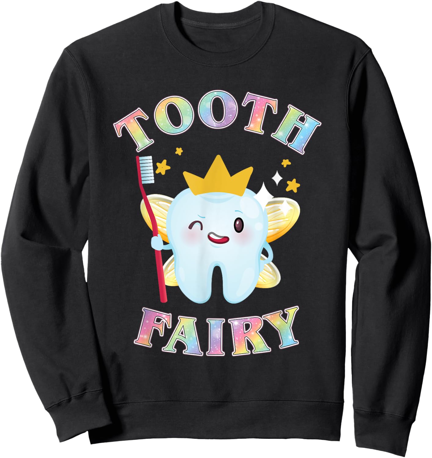 Tooth Fairy Funny Halloween Costume for Adults and Kids Sweatshirt - Sweatshirt | Black