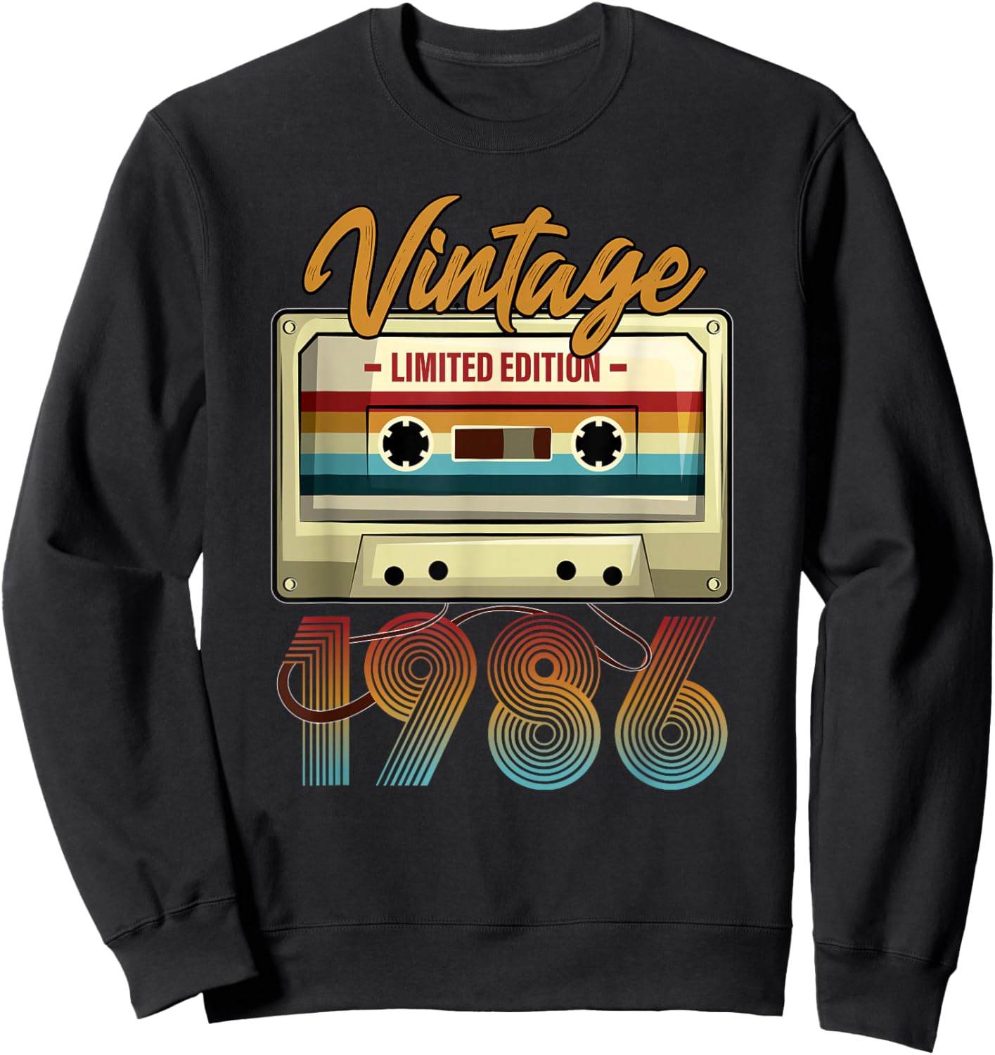 Vintage 1986 39th Birthday Cassette Tape Women B-Day Sweatshirt - Sweatshirt | Black