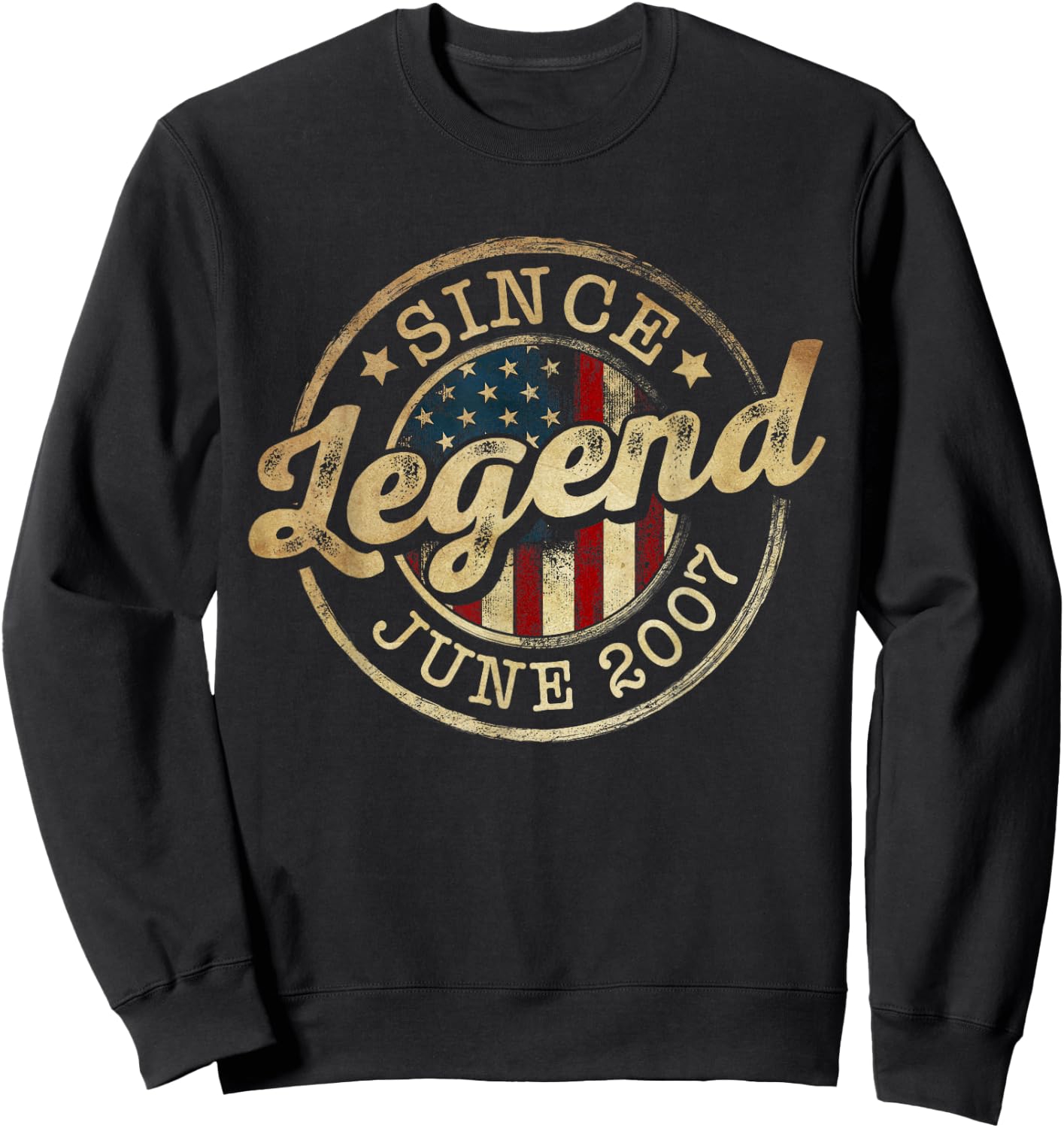 Legend Since June 2007 Vintage 19th Birthday Classic Sweatshirt - Sweatshirt | Black