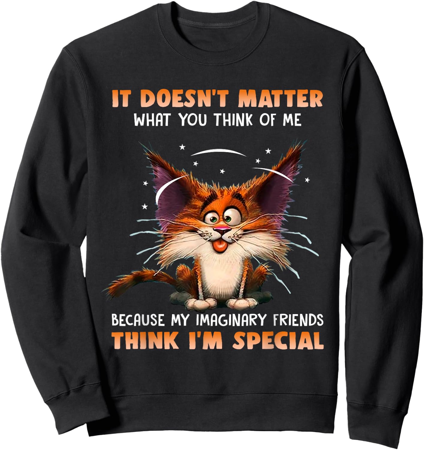 It Doesn't Matter What You Think Of Me Funny Cat Lover Sweatshirt - Sweatshirt | Black