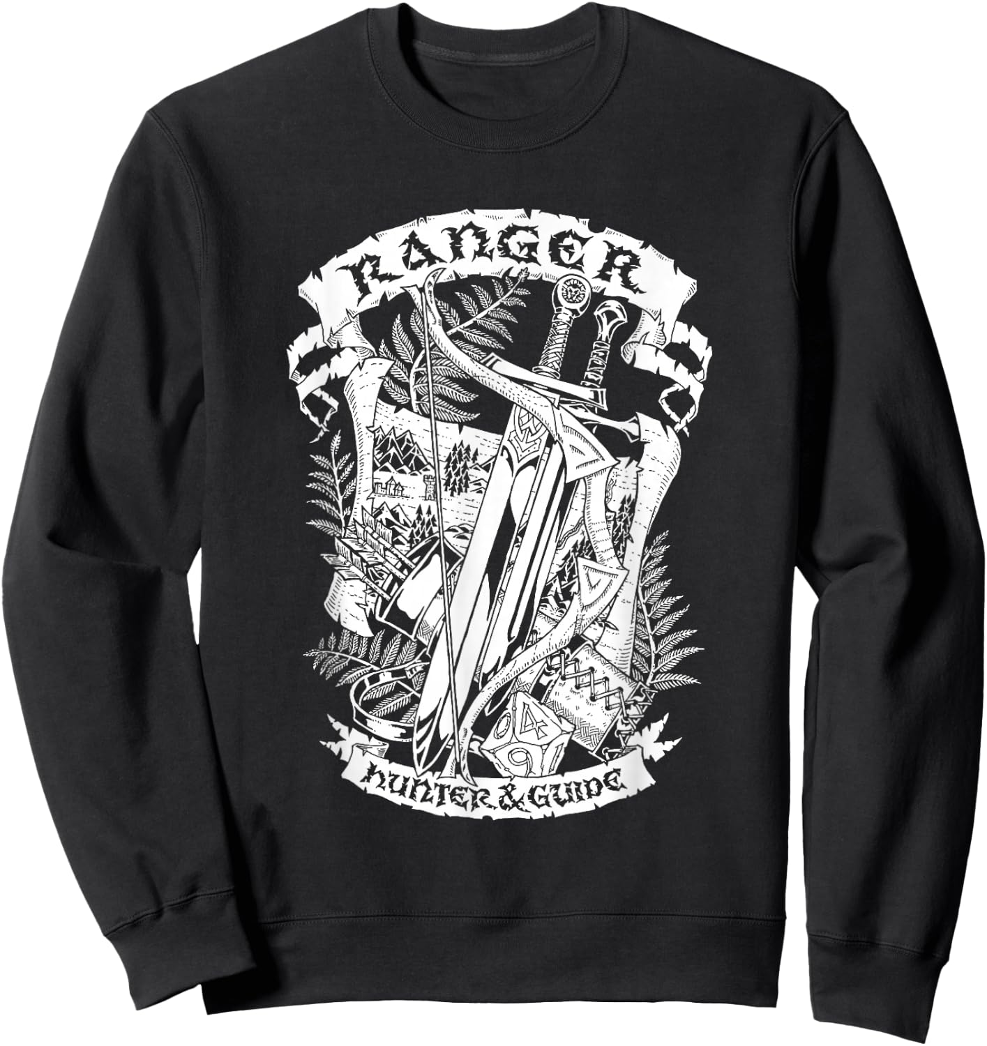 Fantasy Role-Playing Game (RPG) Ranger Sweatshirt - Sweatshirt | Black