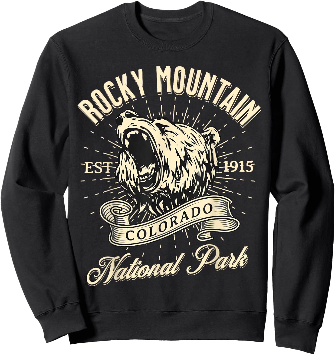 Rocky Mountain National Park Colorado Bear Hike Outdoors Sweatshirt - Sweatshirt | Black