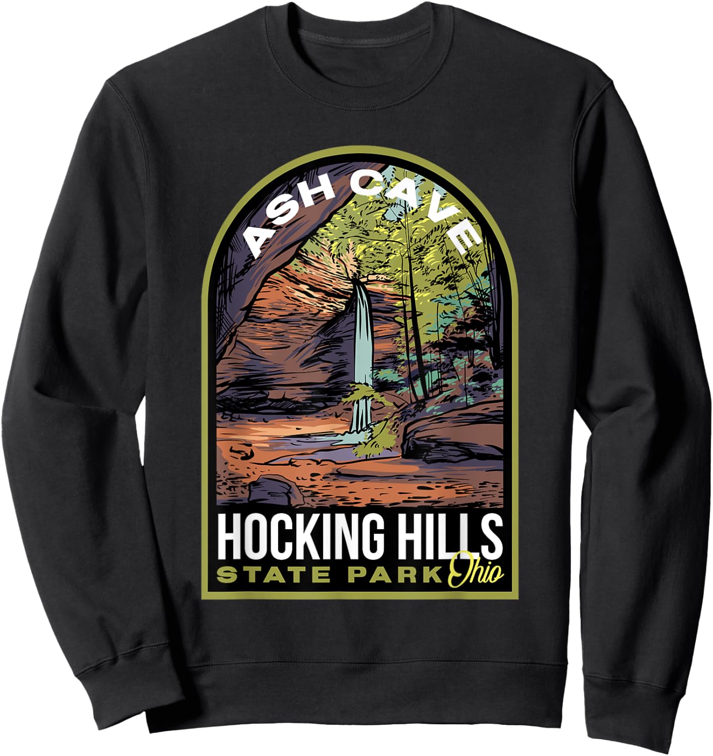 Hocking Hills State Park Ohio Sweatshirt - Sweatshirt | Black
