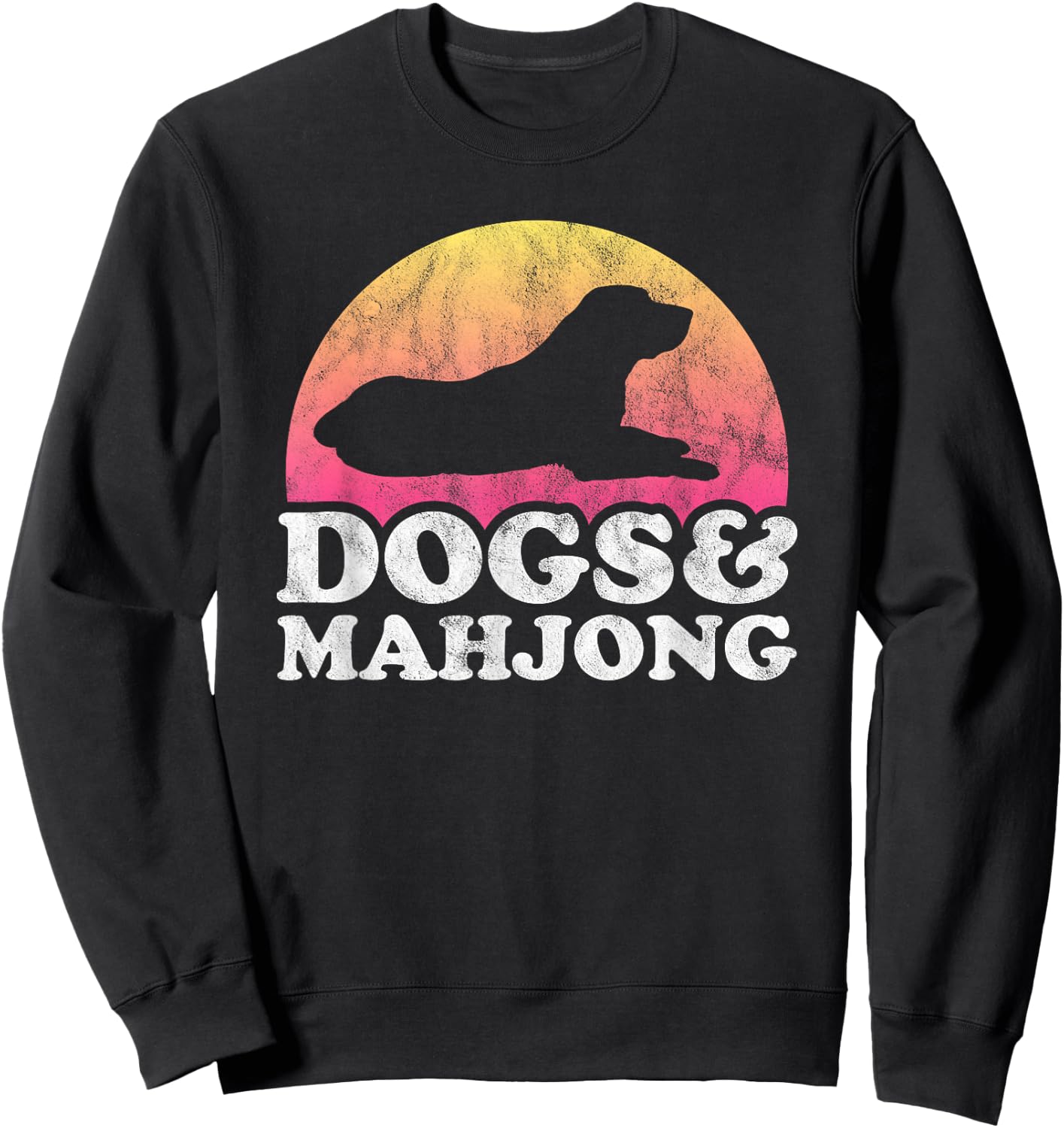 Dogs and Mahjong Men's or Women's Dog Sweatshirt - Sweatshirt | Black