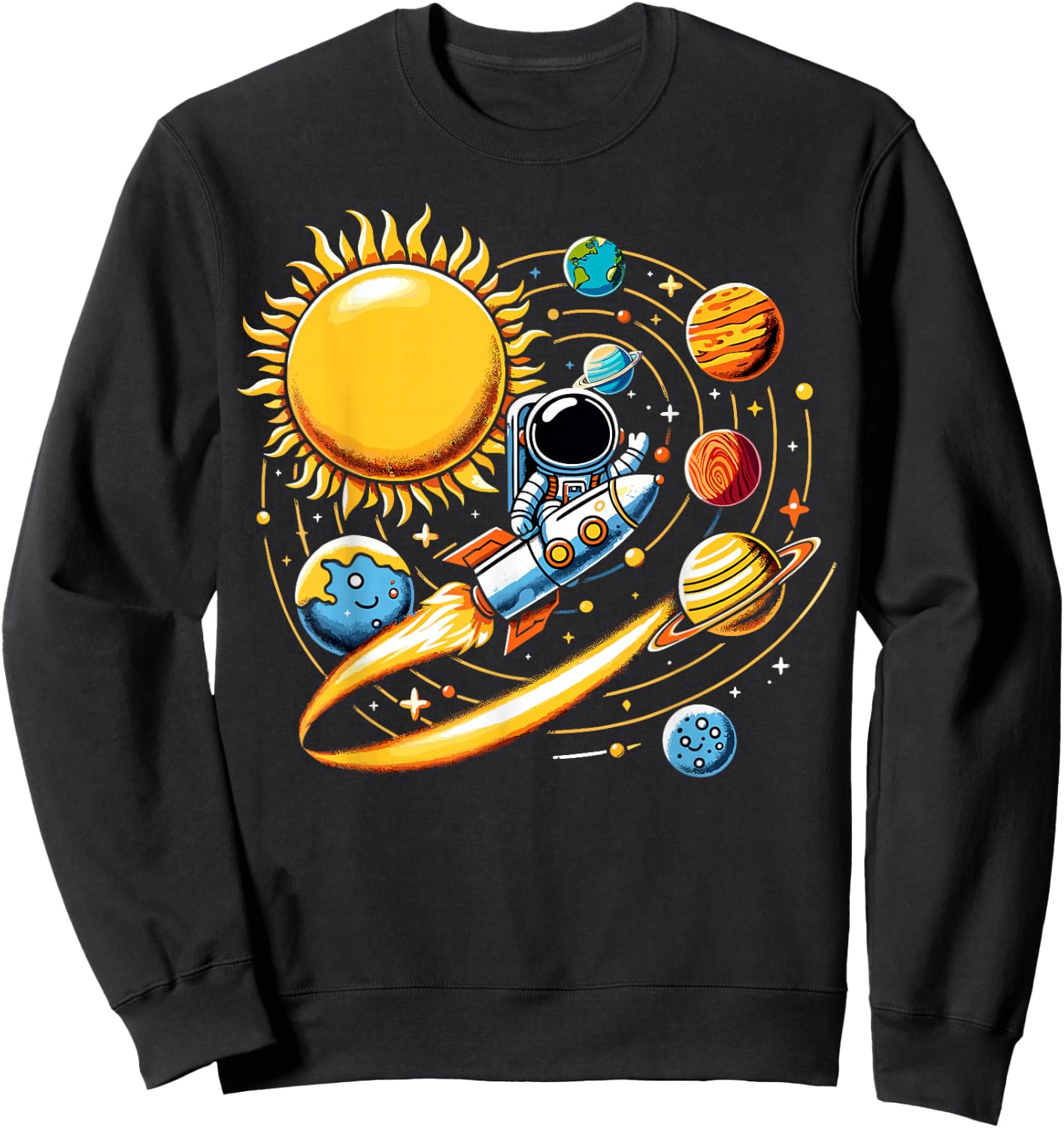 Solar System Planets Science Space Astronaut Sweatshirt - Sweatshirt | Black
