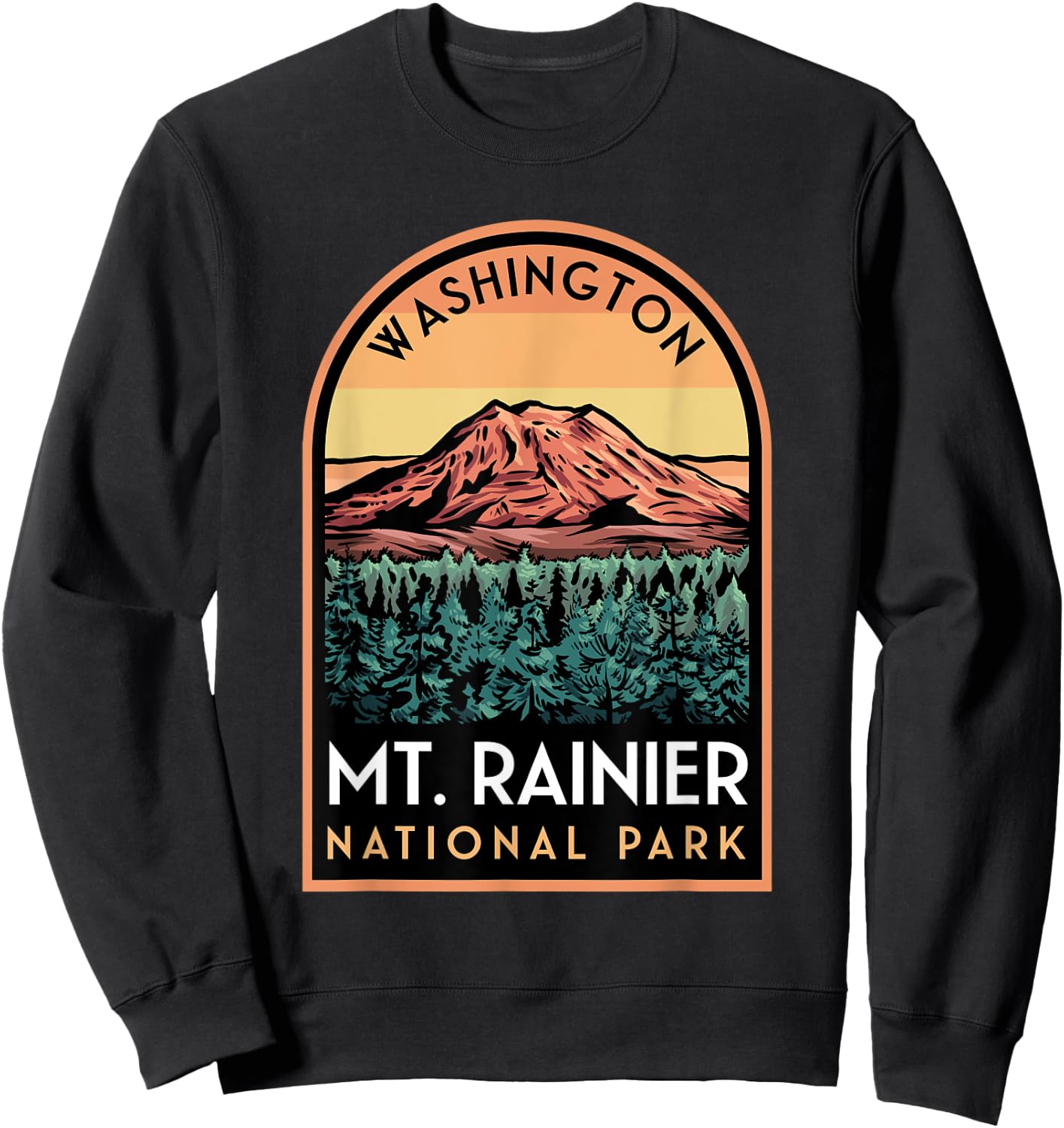 Mount Rainier National Park Sweatshirt - Sweatshirt | Black