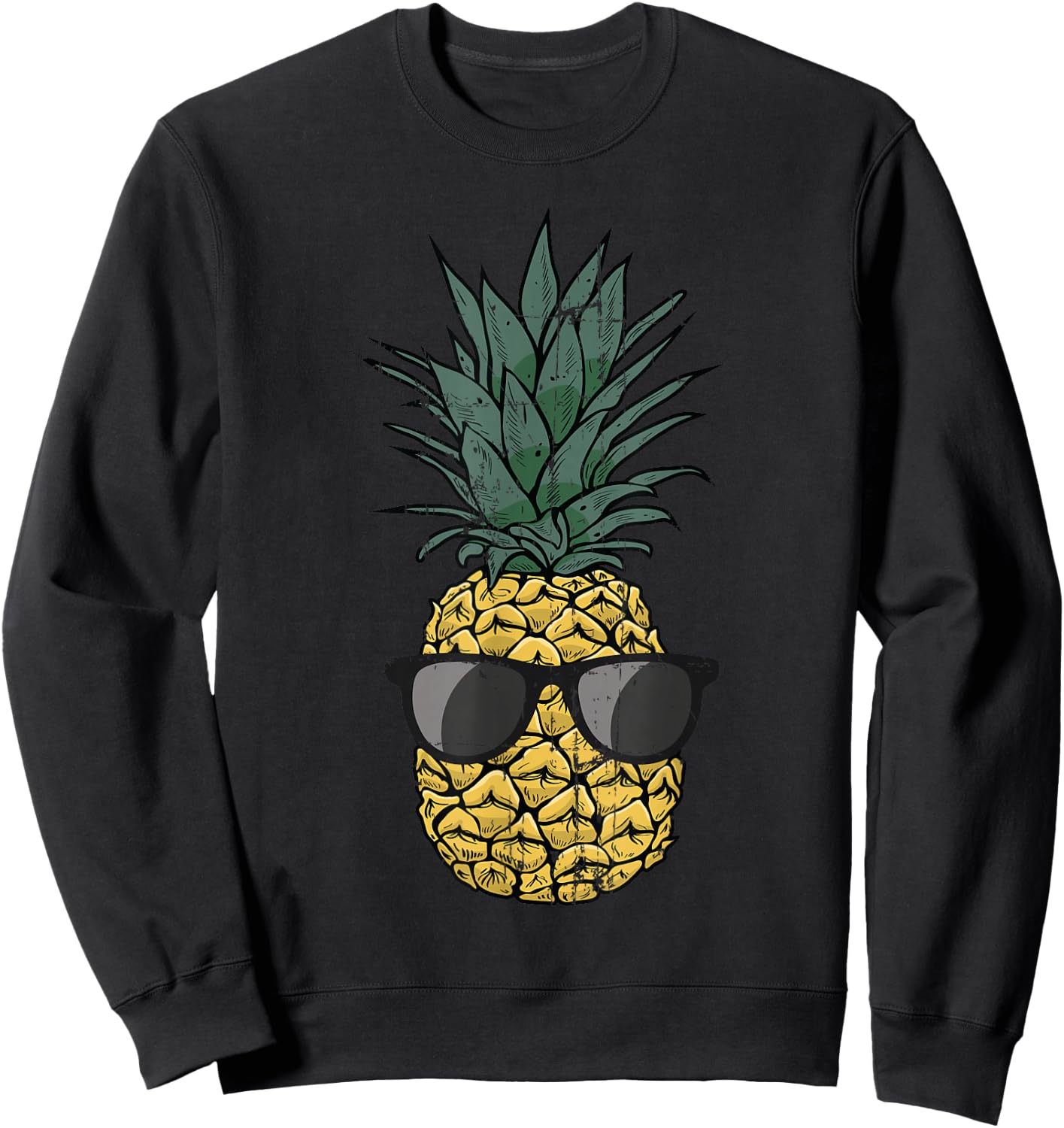 Vintage Pineapple T Shirt Cute fruit Food Clothing Pajama Sweatshirt - Sweatshirt | Black