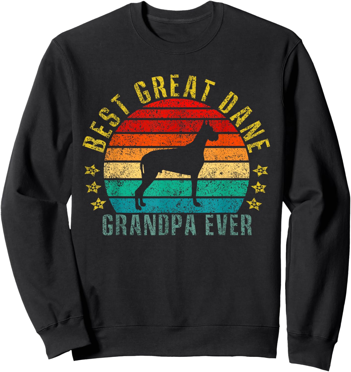 Best Great Dane Grandpa Ever Funny Retro Sweatshirt - Sweatshirt | Black