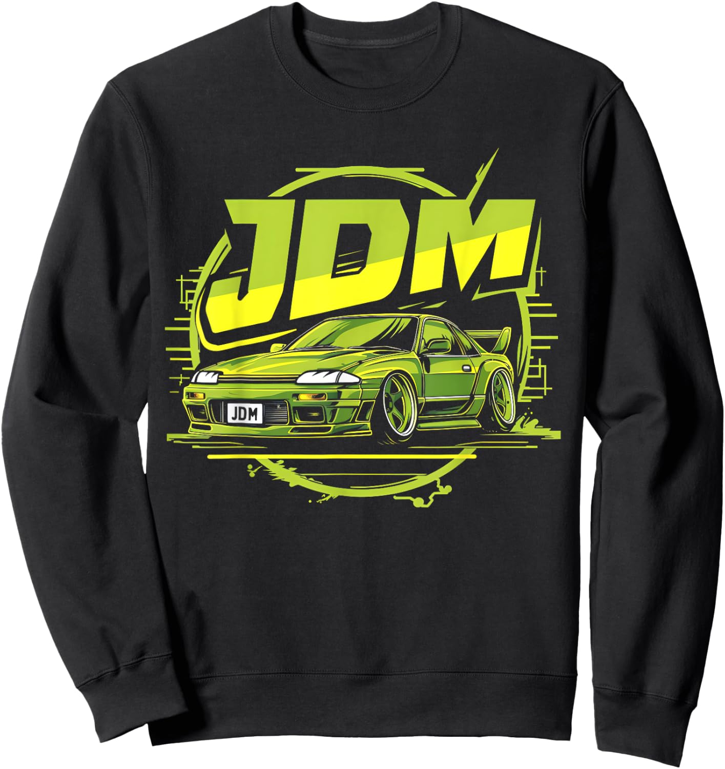 JDM Drift Car Shirt Sunset Japanese Tuning Car Sweatshirt - Sweatshirt | Black