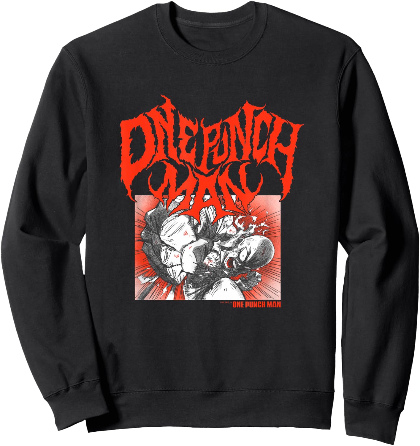 One Punch Man Metal Inspired Logo Small Sweatshirt - Sweatshirt | Black