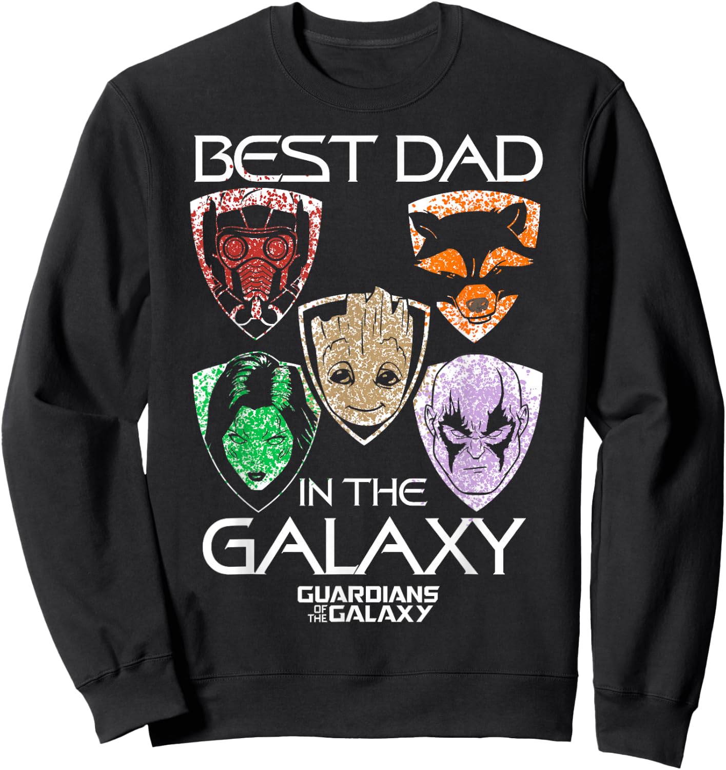 Marvel Guardians of The Galaxy Best Dad Father's Day Sweatshirt - Sweatshirt | Black