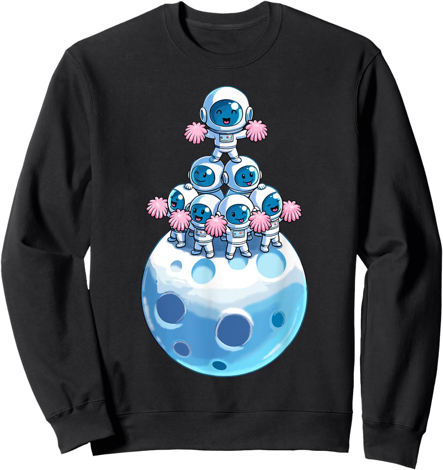 Astronaut Cheerleading Cheerleader Cheer Flyer Kids Sweatshirt - Sweatshirt | Black