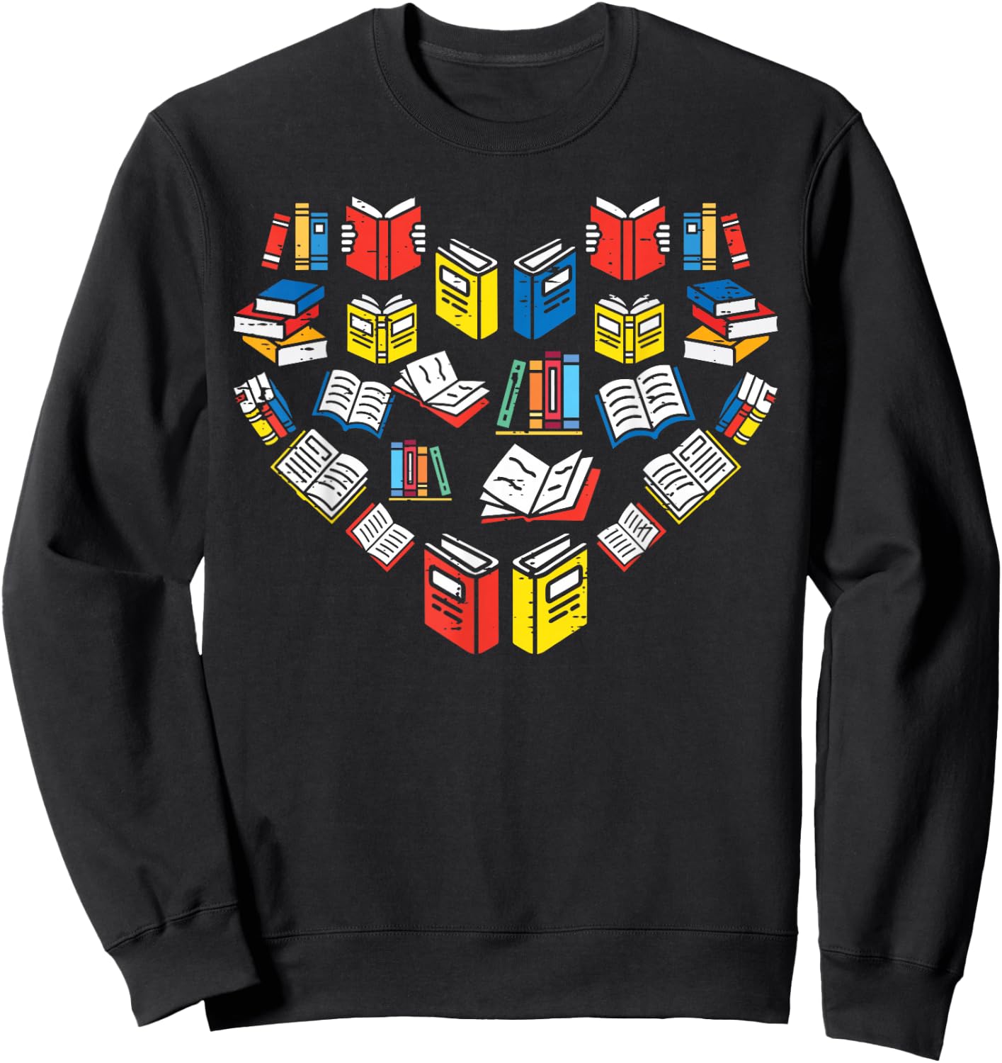 Books Heart Love Reading Teacher Librarian Bookworm Women Sweatshirt - Sweatshirt | Black
