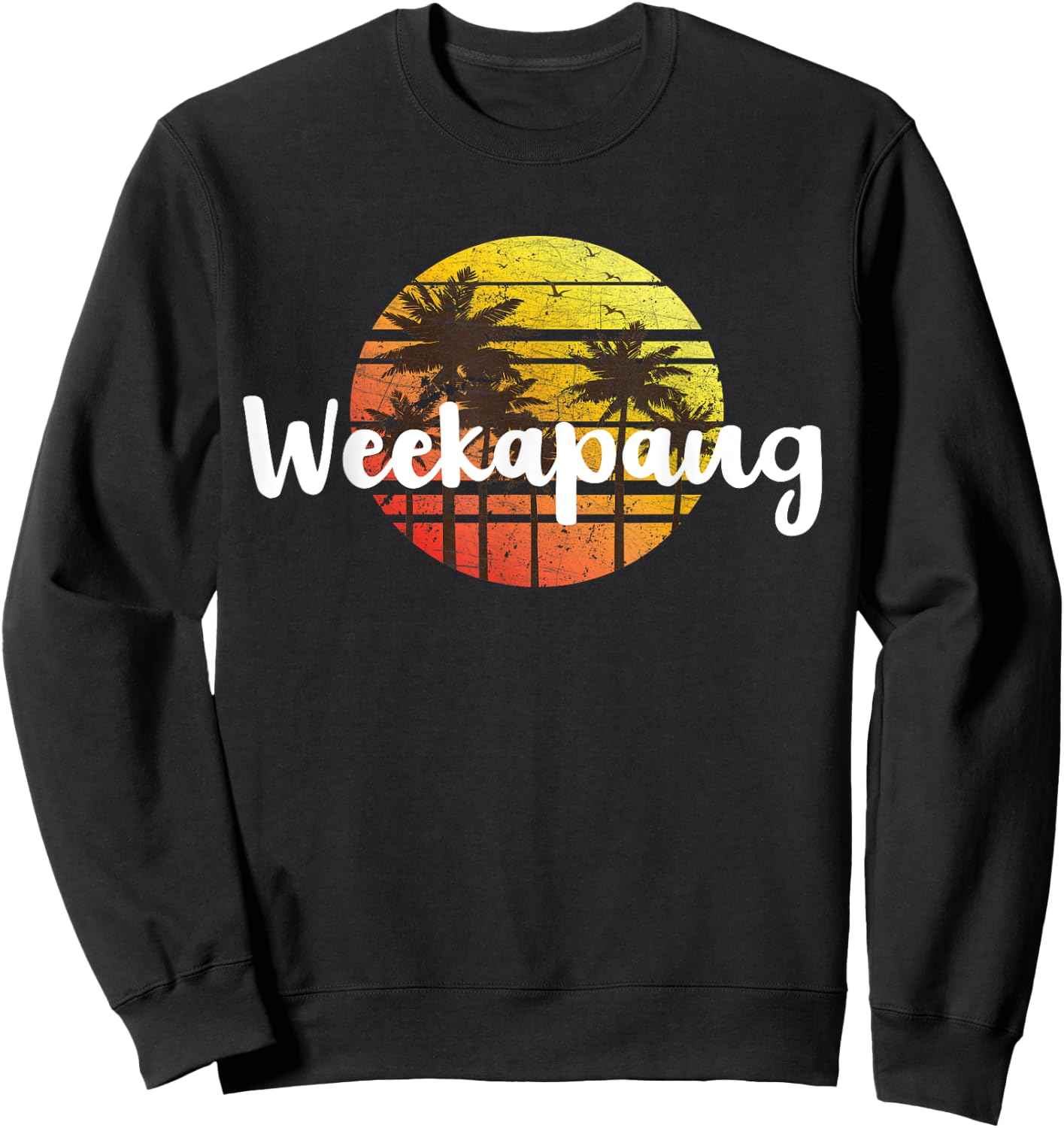 WEEKAPAUG Beach Sunset Vacation Souvenir Shirt Women Kids Sweatshirt - Sweatshirt | Black