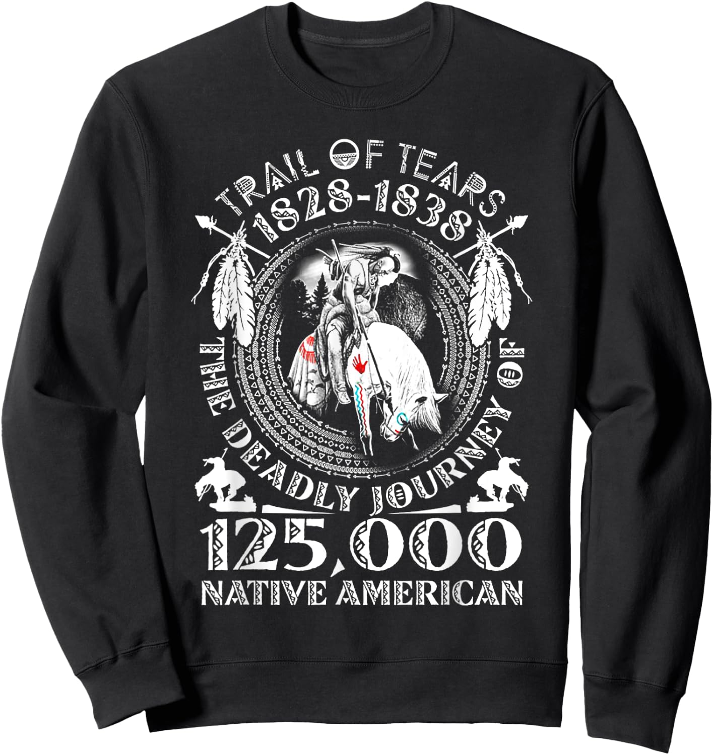 Trail Of Tears The Deadly Journey 125000 Native American Sweatshirt - Sweatshirt | Black