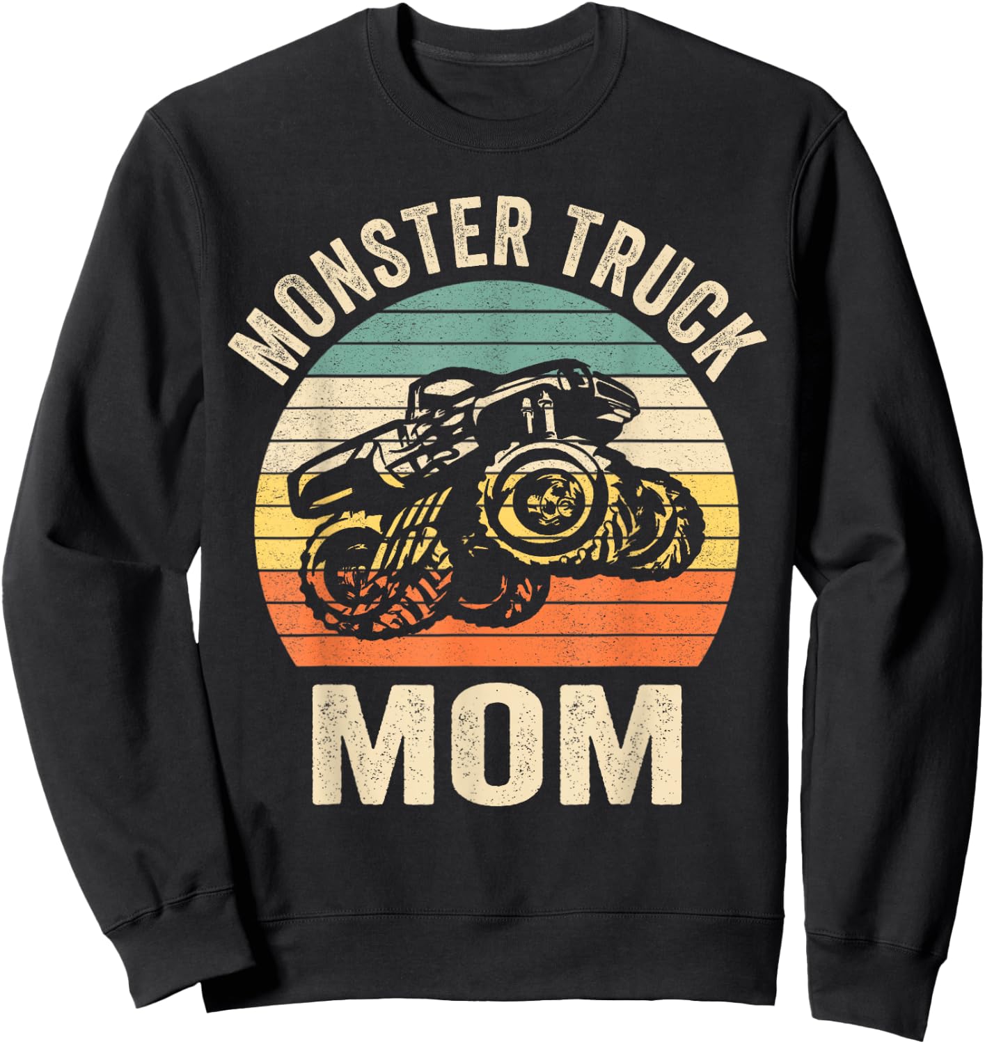 Monster Truck Mom Retro Vintage Monster Truck Sweatshirt - Sweatshirt | Black