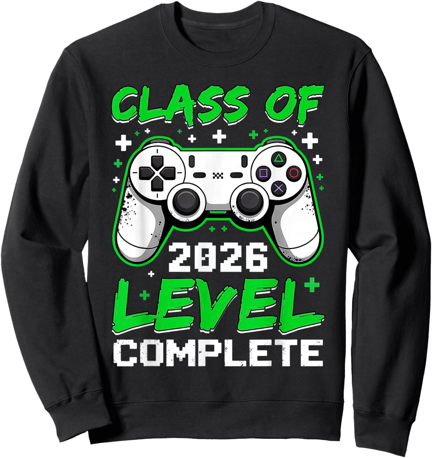 Class of 2026 Level Complete Funny Gamer Senior Graduation Sweatshirt - Sweatshirt | Black