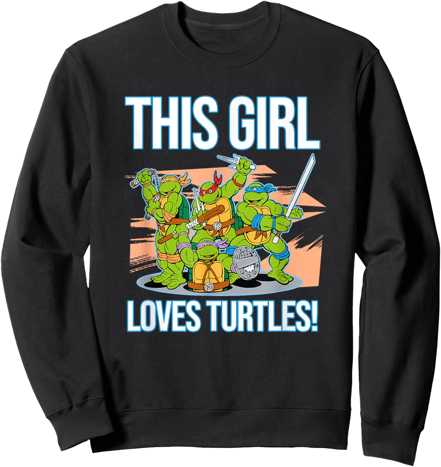 Mademark x Teenage Mutant Ninja Turtles - This Girl Loves Turtles Sweatshirt - Sweatshirt | Black