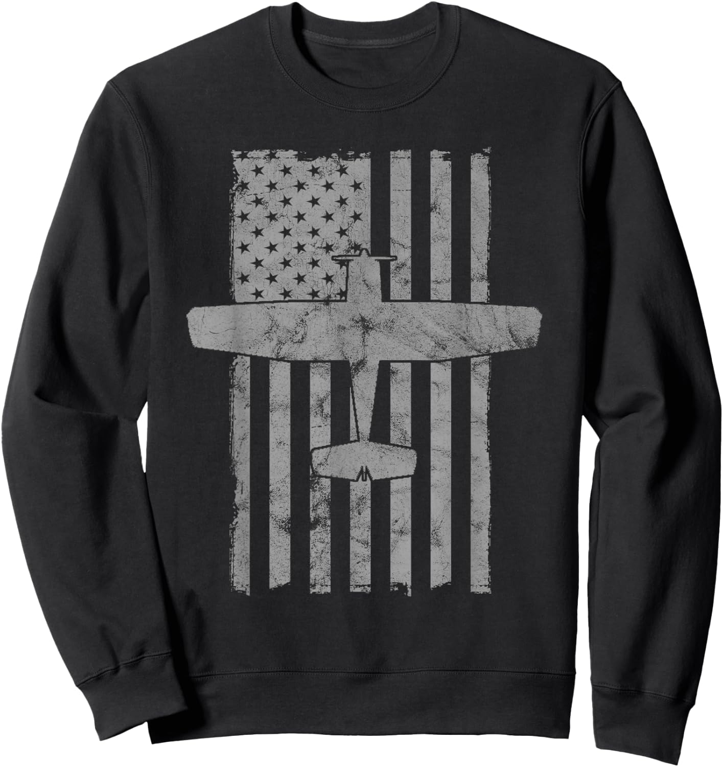 C-150 Airplane Vintage Flag Private Pilot Sweatshirt - Sweatshirt | Black