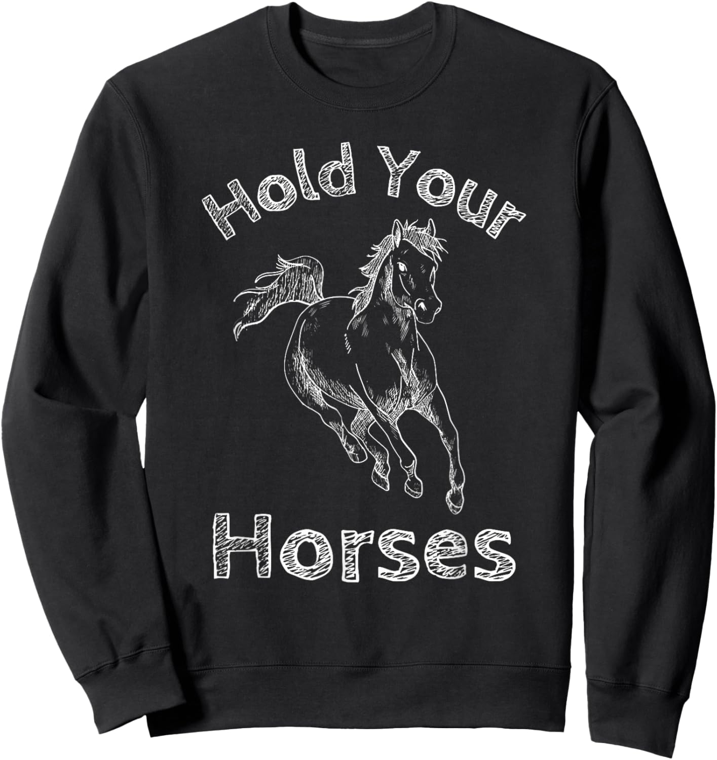 Hold your horses, Rodeo, Vintage retro cowboy, western Sweatshirt - Sweatshirt | Black
