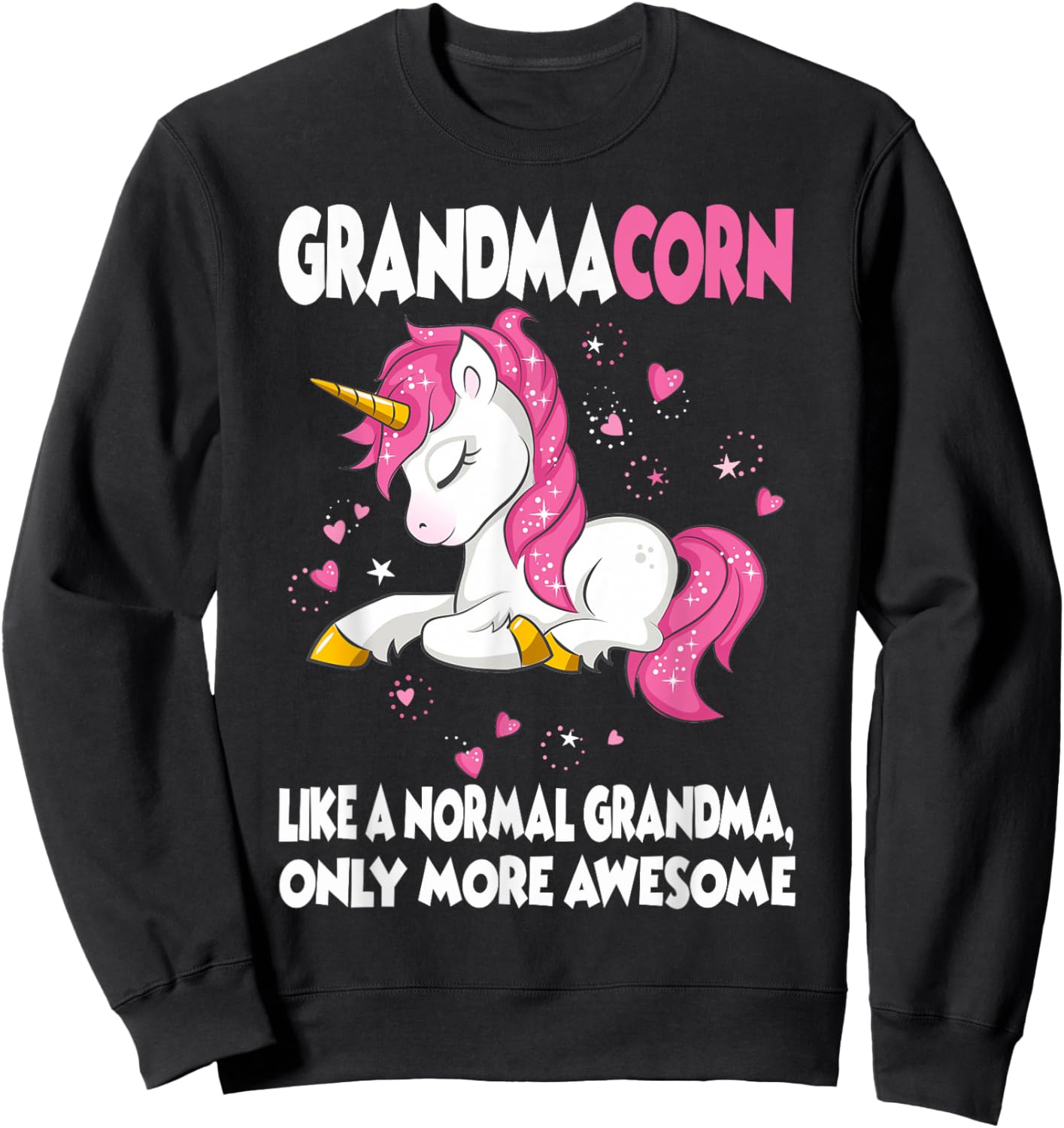 Grandmacorn Cute Unicorn Lover Mother Day Grandma Sweatshirt - Sweatshirt | Black