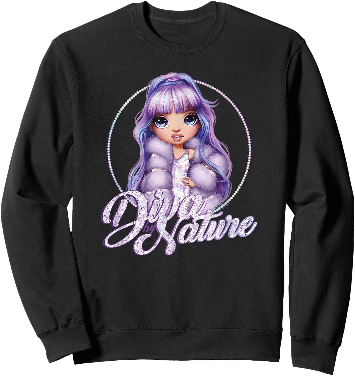 Rainbow High Violet Diva By Nature Poster Sweatshirt - Sweatshirt | Black