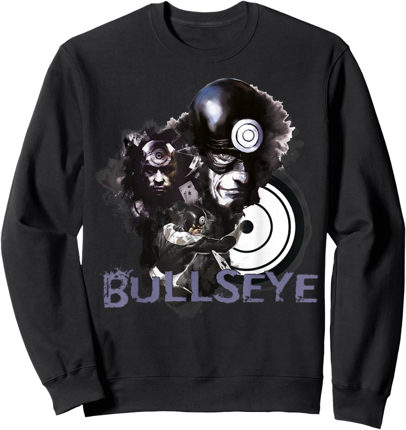 Marvel Retro Bullseye Collage Action Portrait Sweatshirt - Sweatshirt | Black