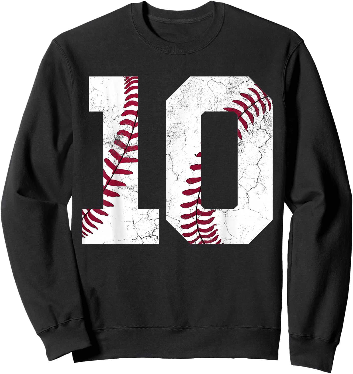 10th Birthday Gift Baseball Boys Kids Ten Number 10 2016 Sweatshirt - Sweatshirt | Black