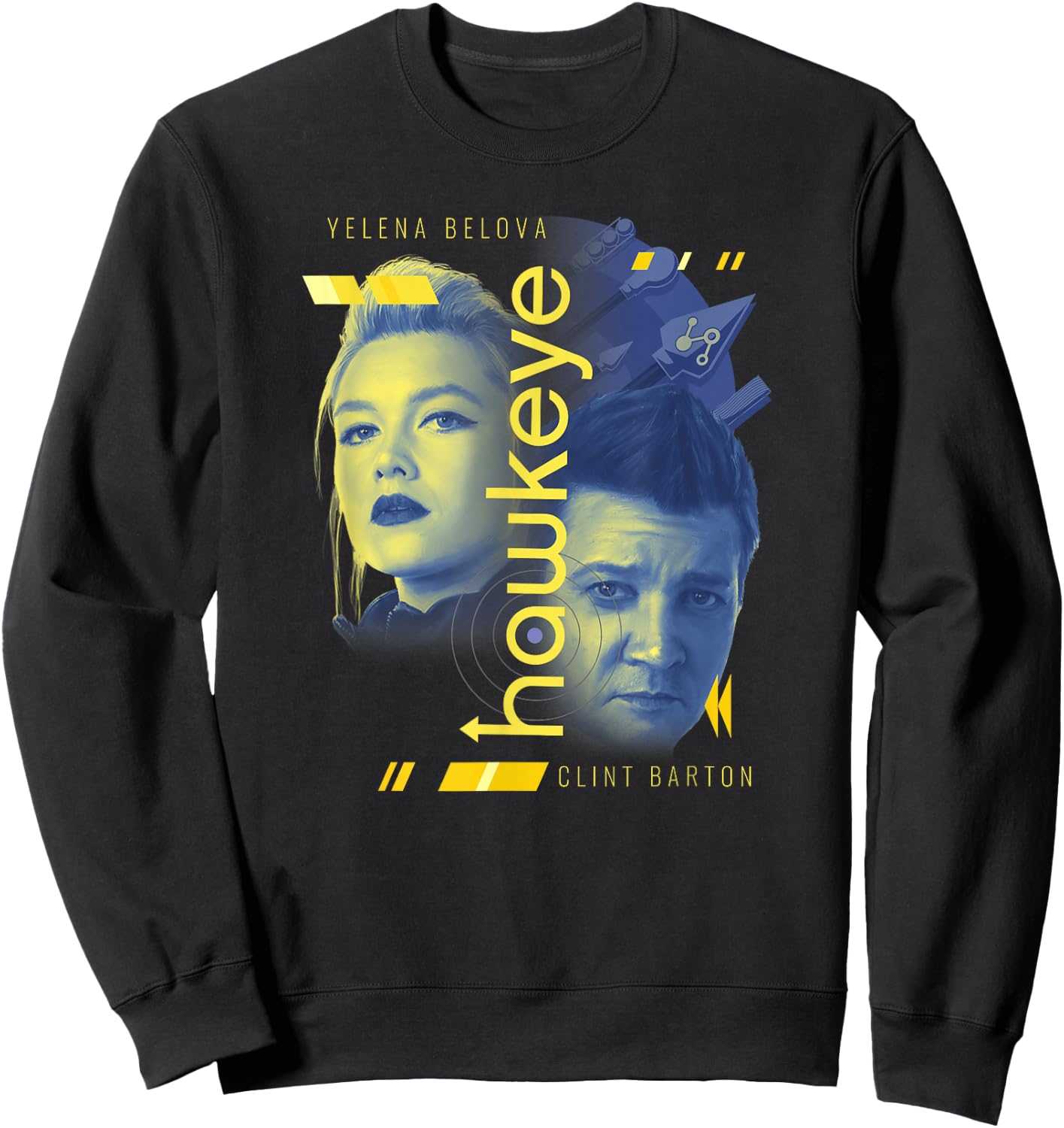 Marvel Hawkeye Yelena And Clint Dual Archers Poster Sweatshirt - Sweatshirt | Black