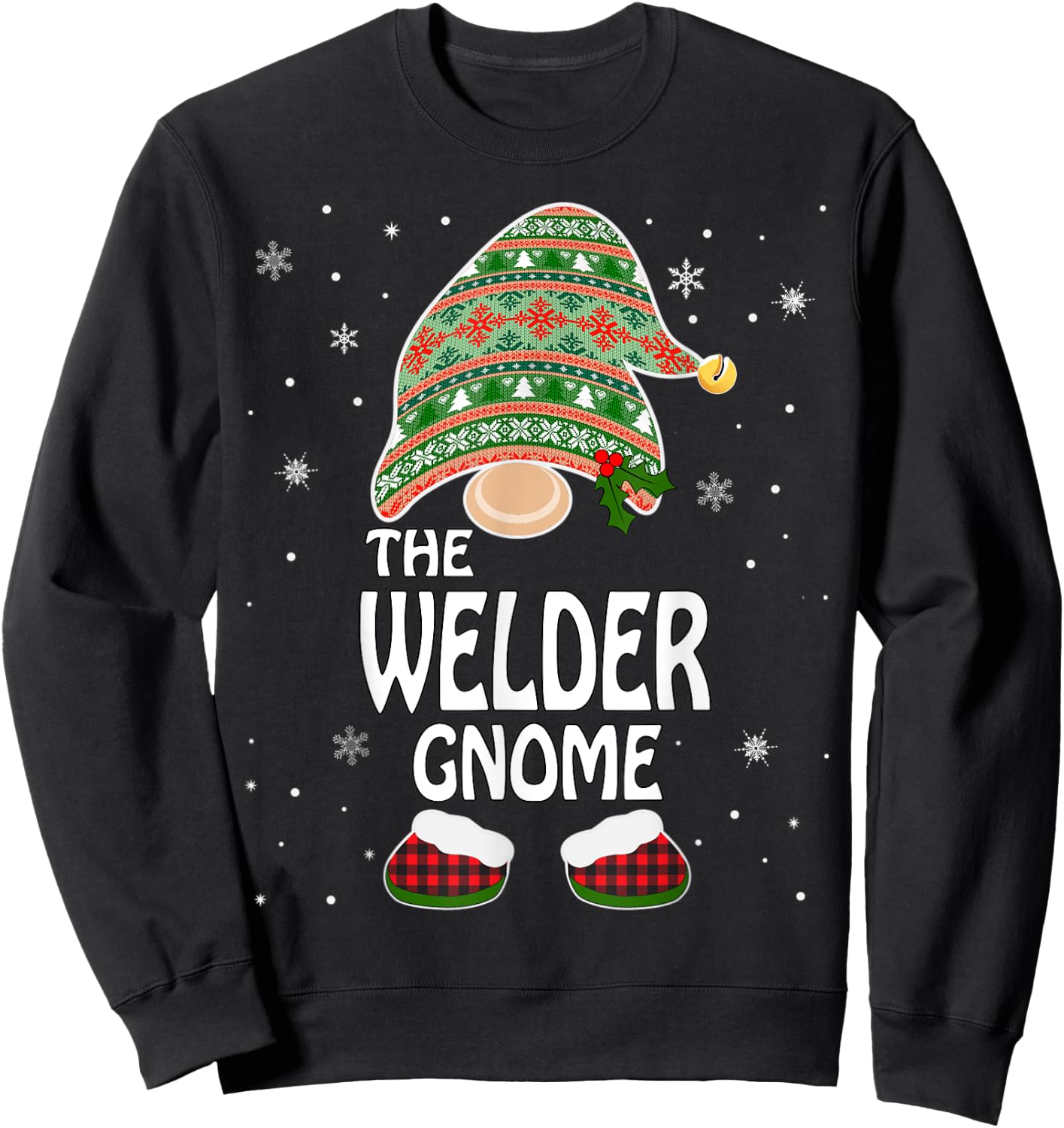Funny Matching Family Costumes The Welder Gnome Christmas Sweatshirt - Sweatshirt | Black